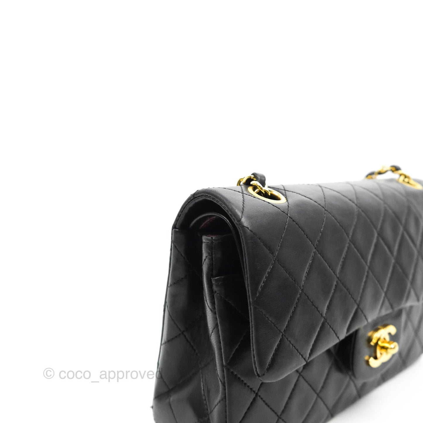 Chanel Classic Vintage Small S/M Flap Black Lambskin 24K Gold Hardware