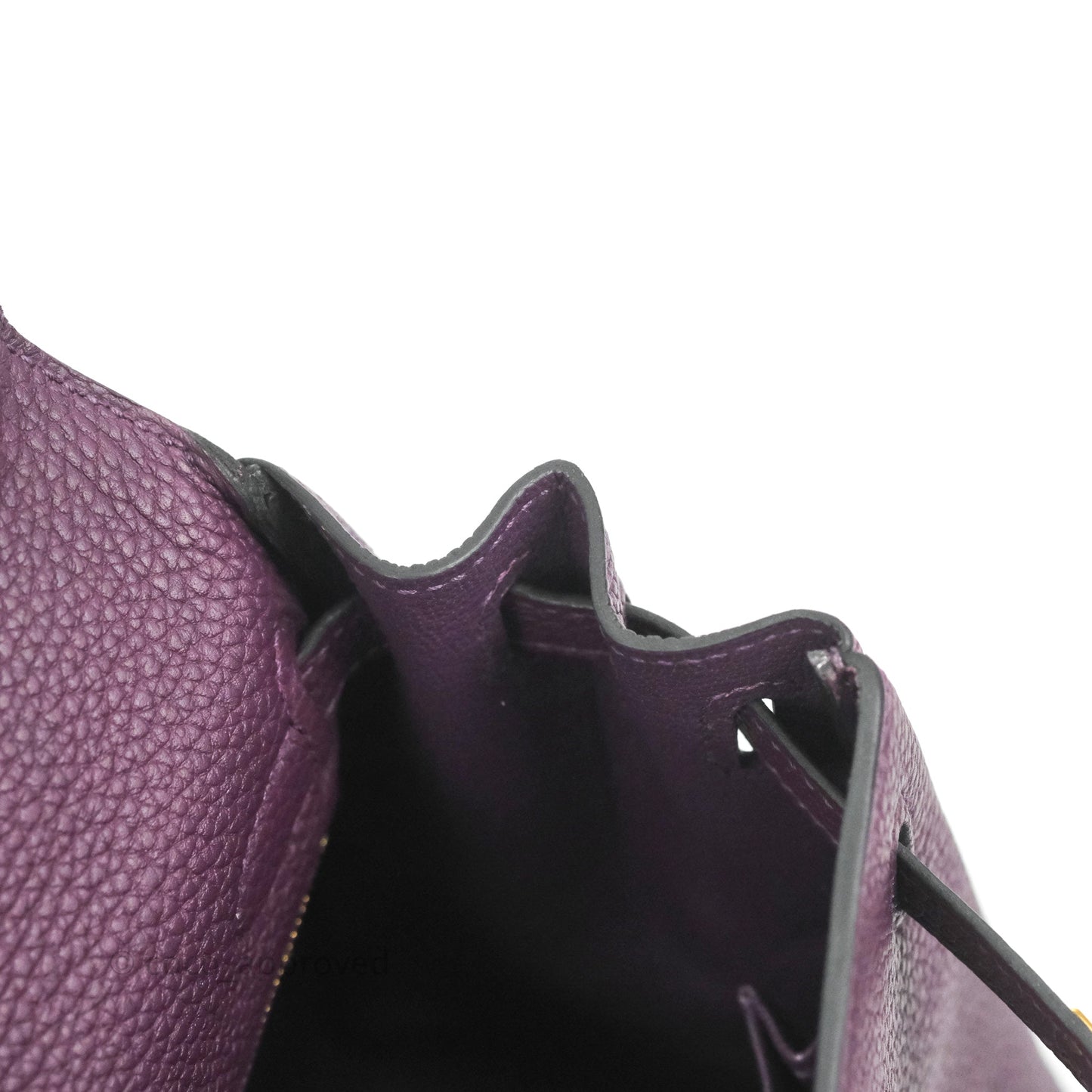 Hermès Retourne Kelly 25 Cassis Gold Hardware