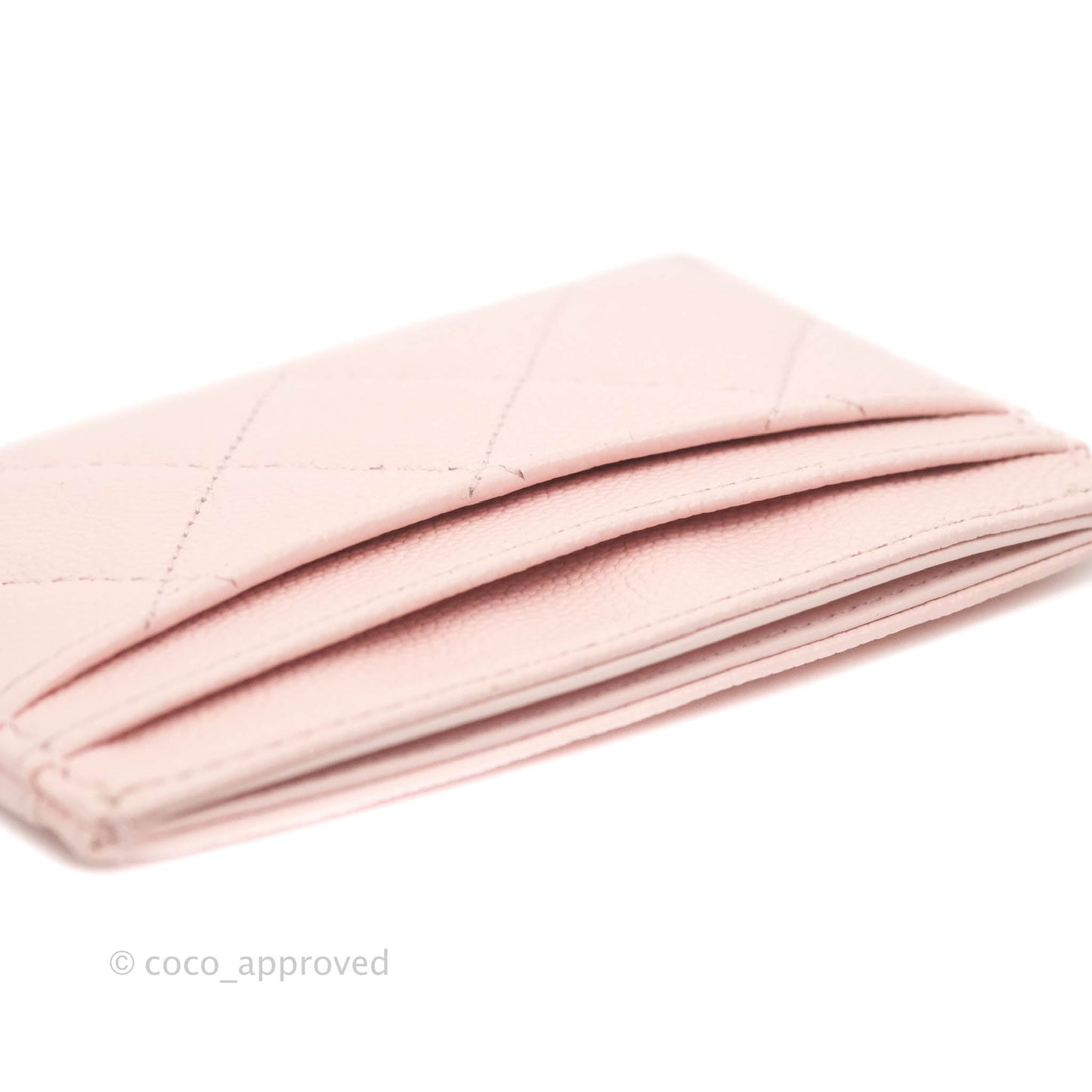 Chanel Classic Flat Card Holder Light Pink Caviar Gold Hardware
