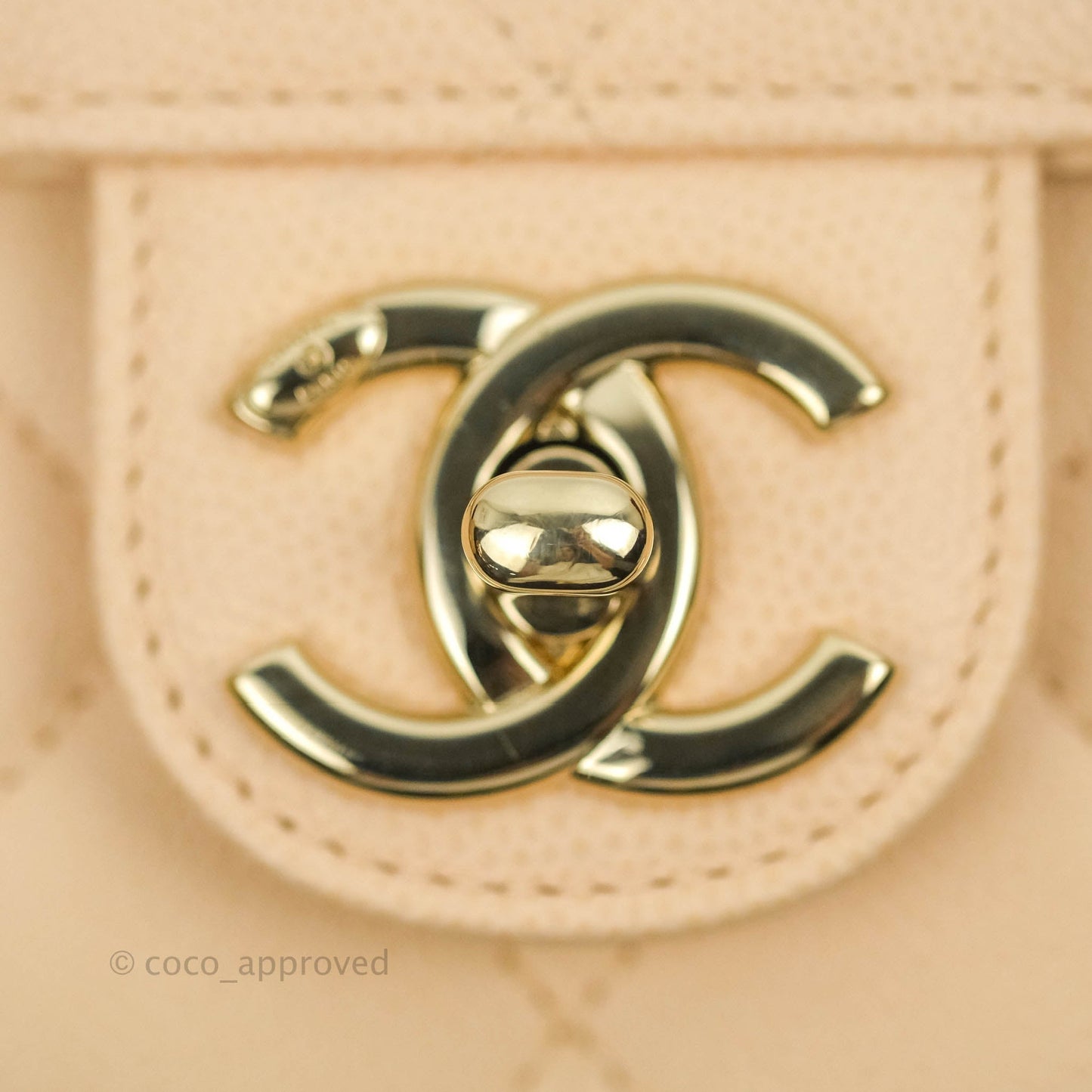 Chanel Quilted Small Like The Wallet Flap Light Beige Caviar Light Gold Hardware 22C