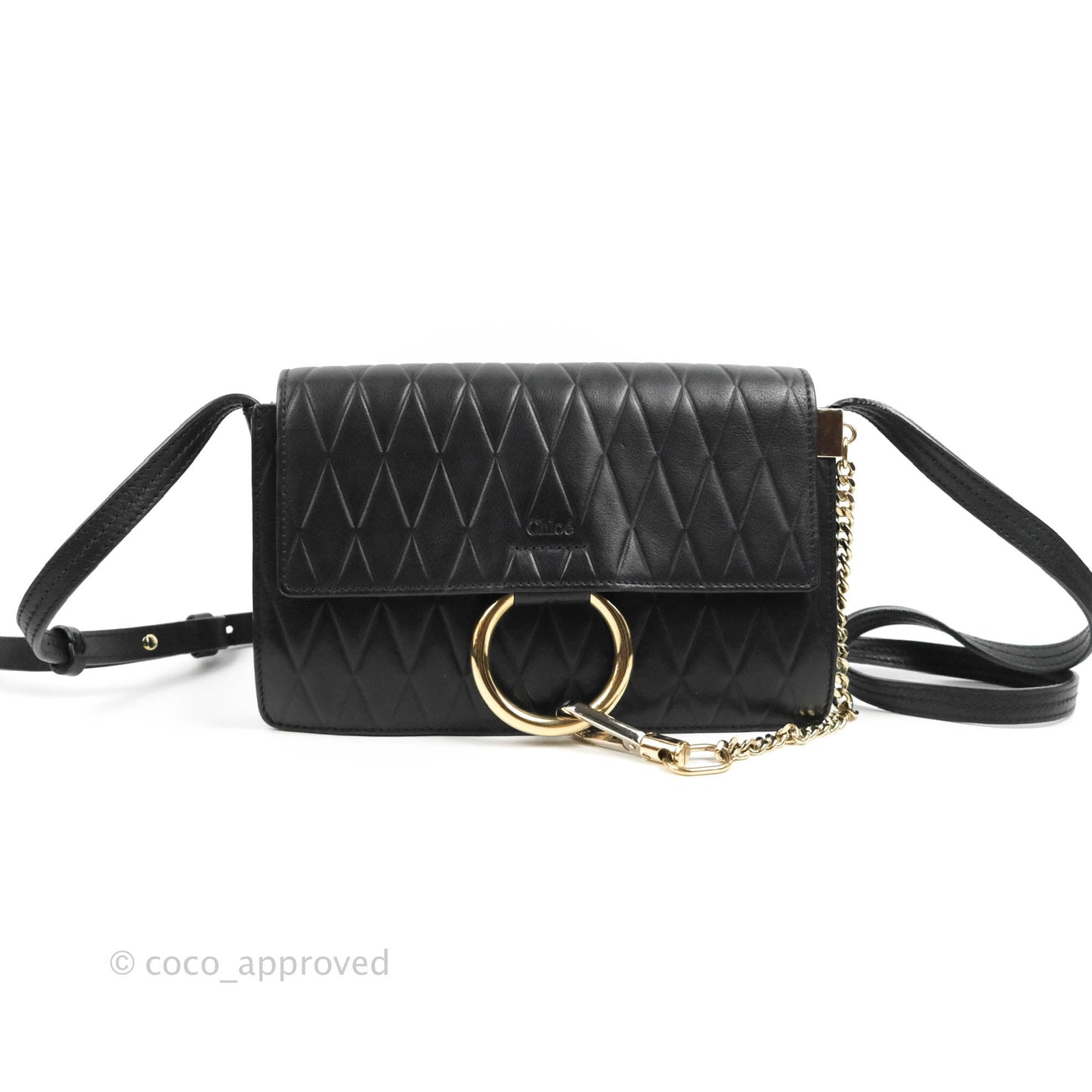 Chloe Small Faye Shoulder Bag Quilted Black Calfskin