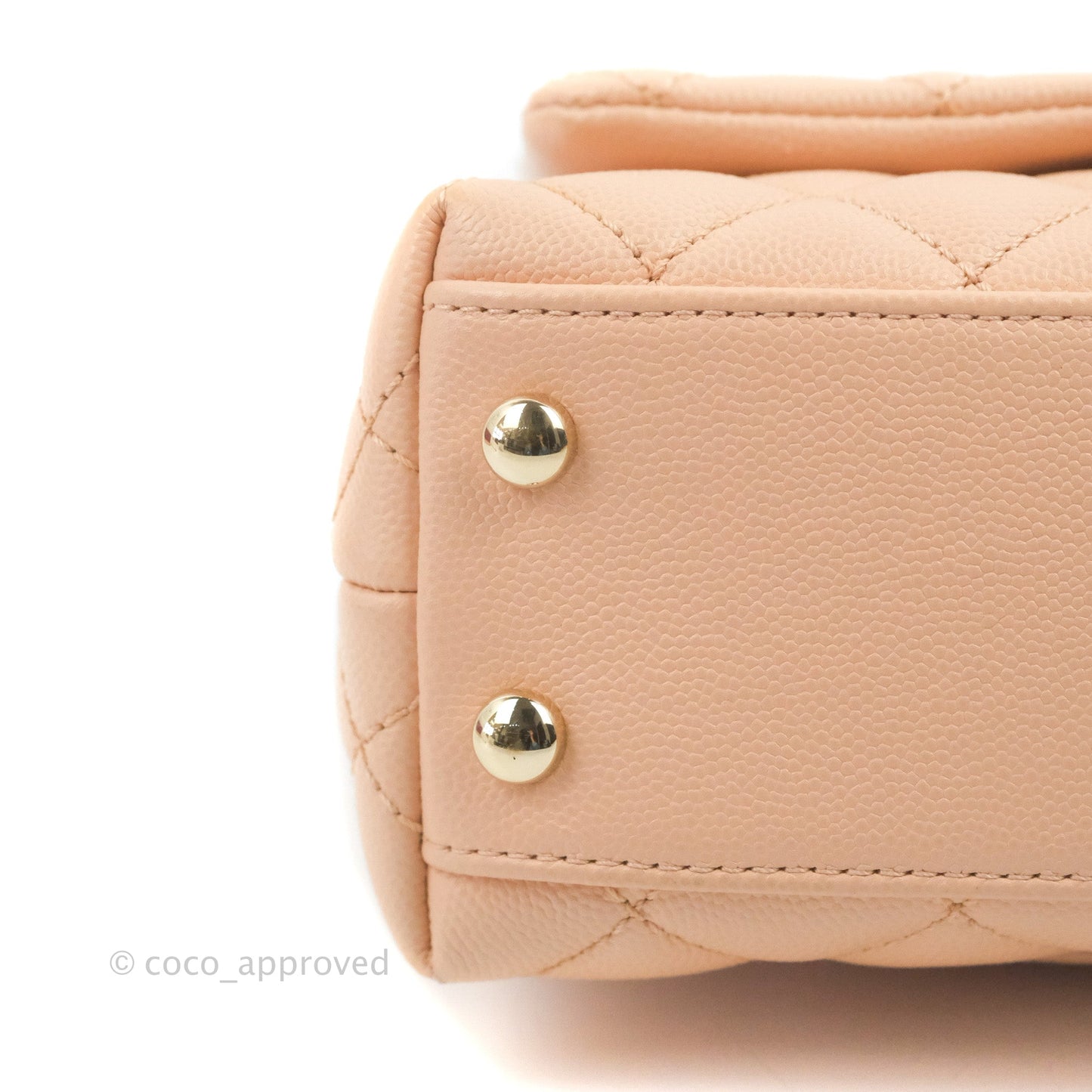 Chanel Mini Coco Handle Quilted Light Pink Caviar Gold Hardware