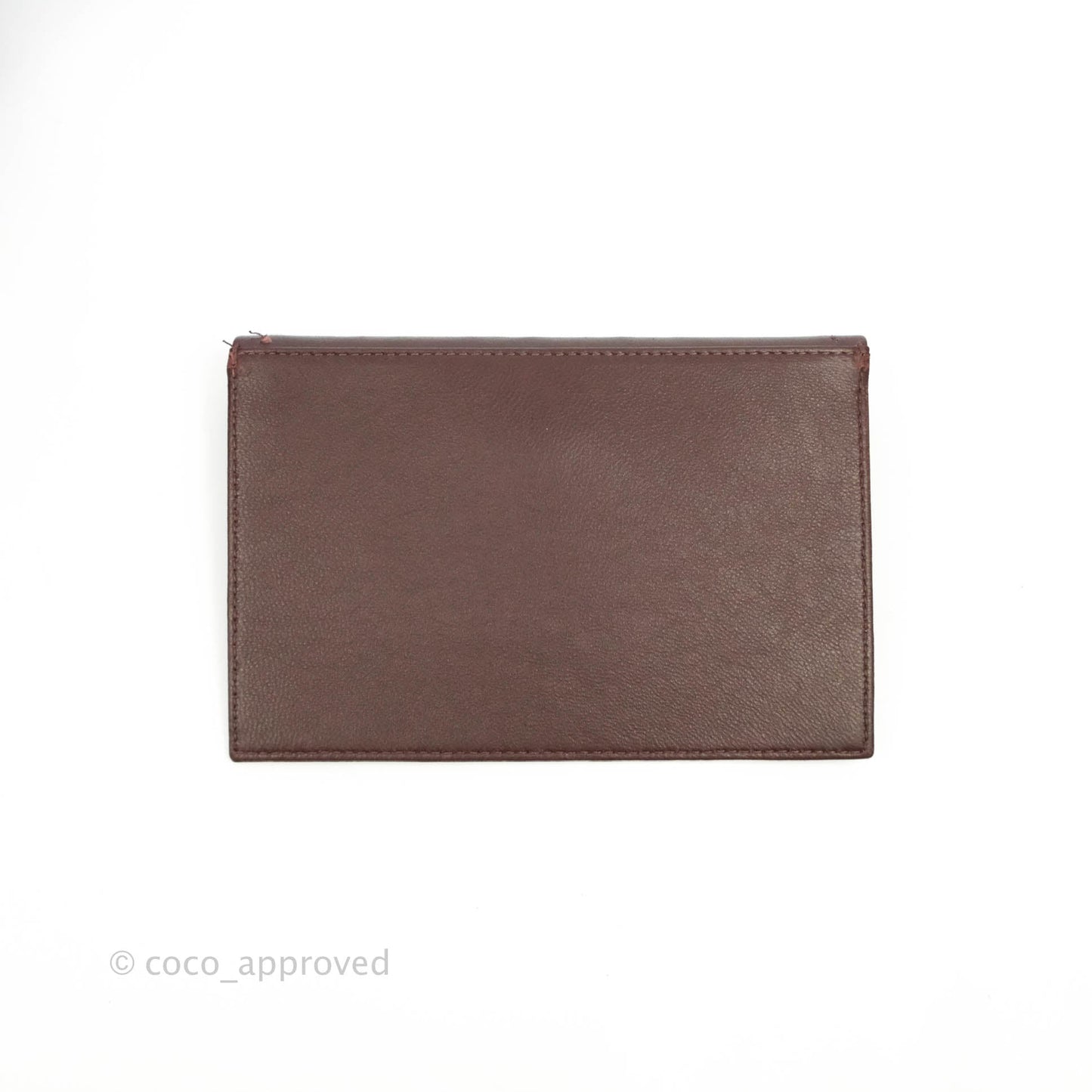Chanel CC Signature Flap Bag Diagonal Burgundy Calfskin Aged Gold Hardware