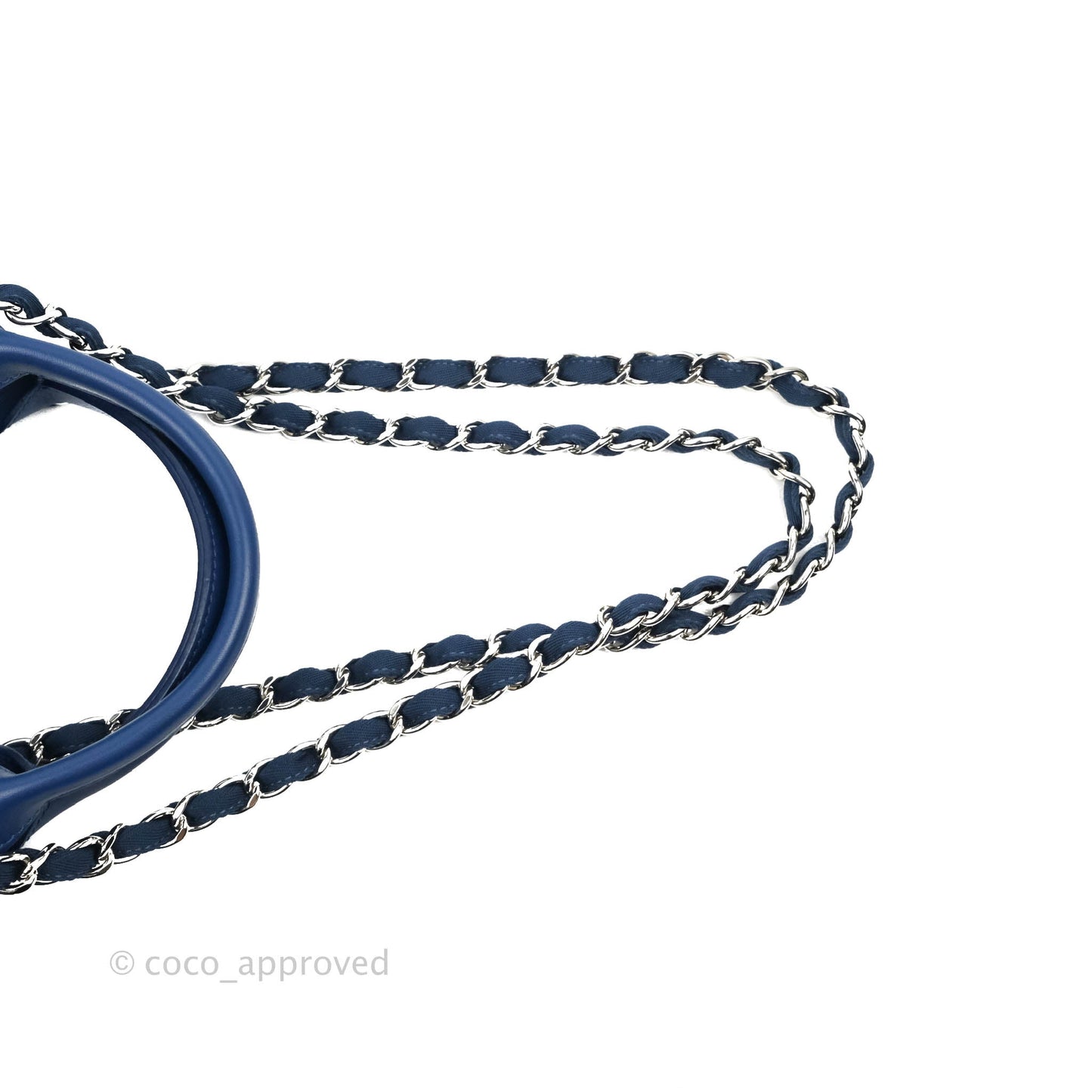 Chanel Large Deauville Blue Canvas Silver Hardware