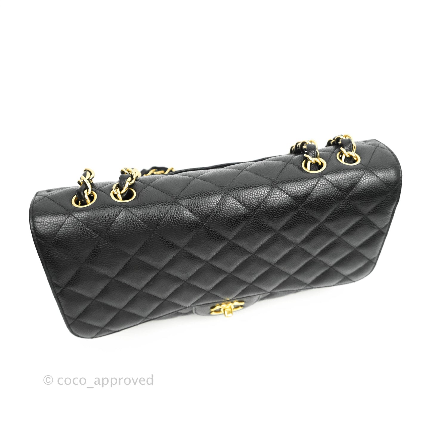 Chanel Jumbo Single Flap Black Caviar Gold Hardware