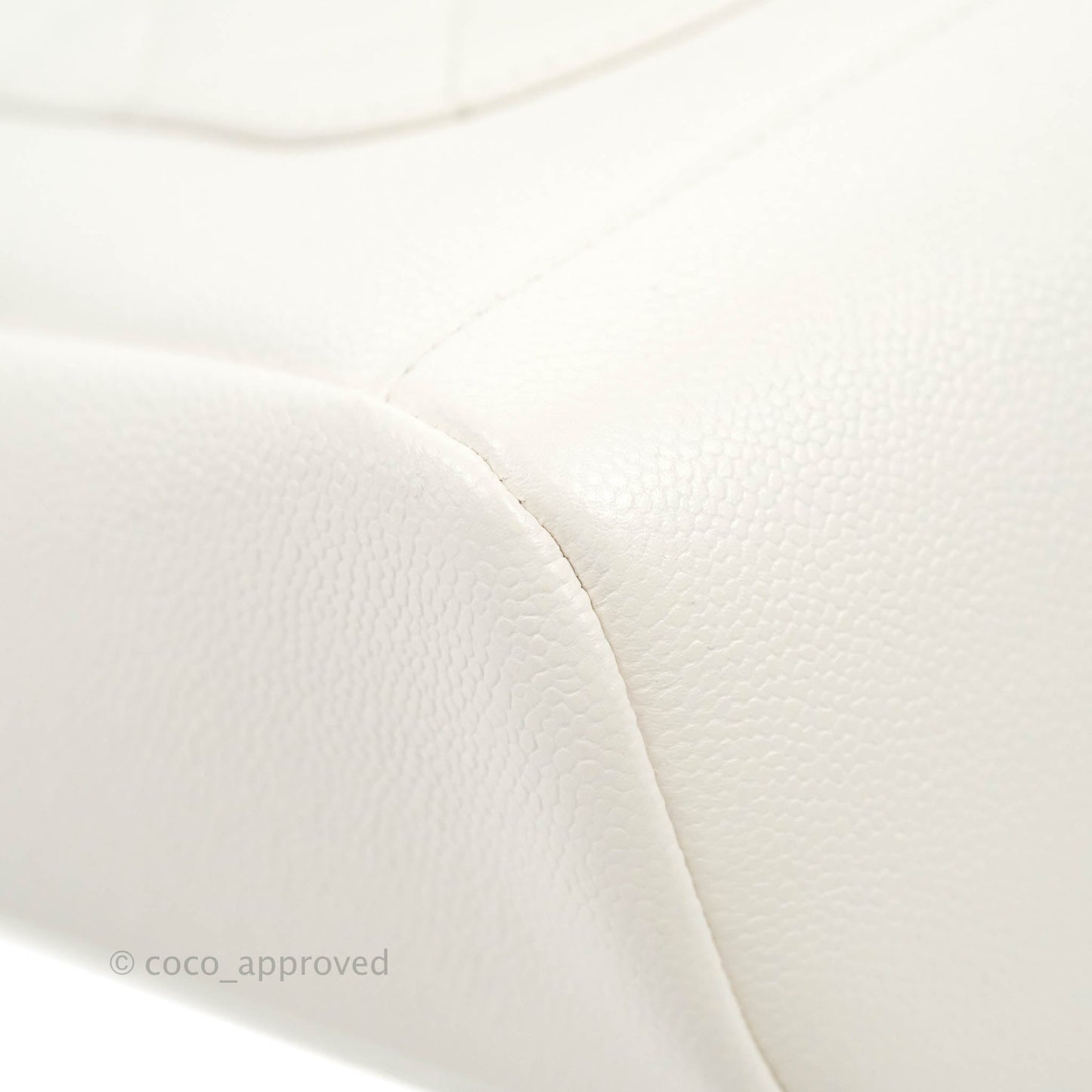 Chanel Business Affinity Drawstring Bucket Bag White Caviar Gold Hardware