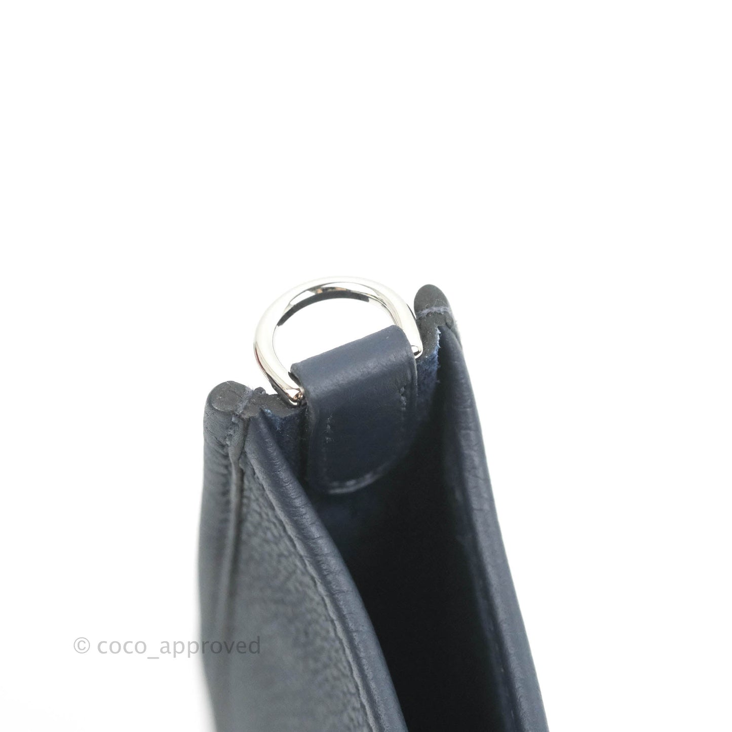 Hermès Clemence Mini Evelyne TPM Navy Palladium Hardware