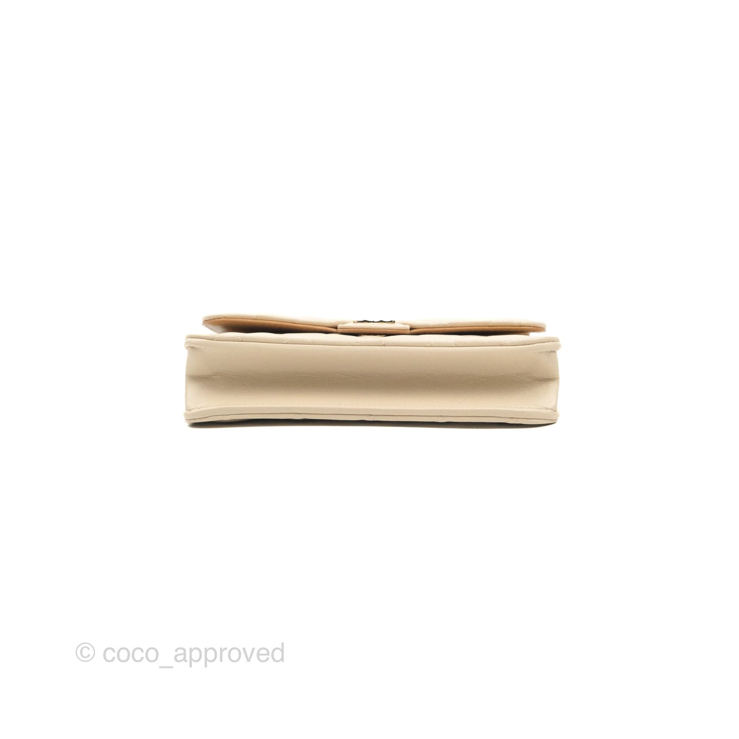 Chanel Top Handle Mini WOC Ecru/Beige Lambskin Gold Hardware 23P
