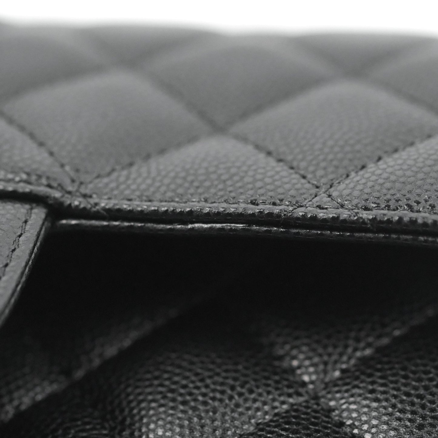 Chanel Quilted Mini Rectangular Flap Black Caviar Light Gold Hardware 17C