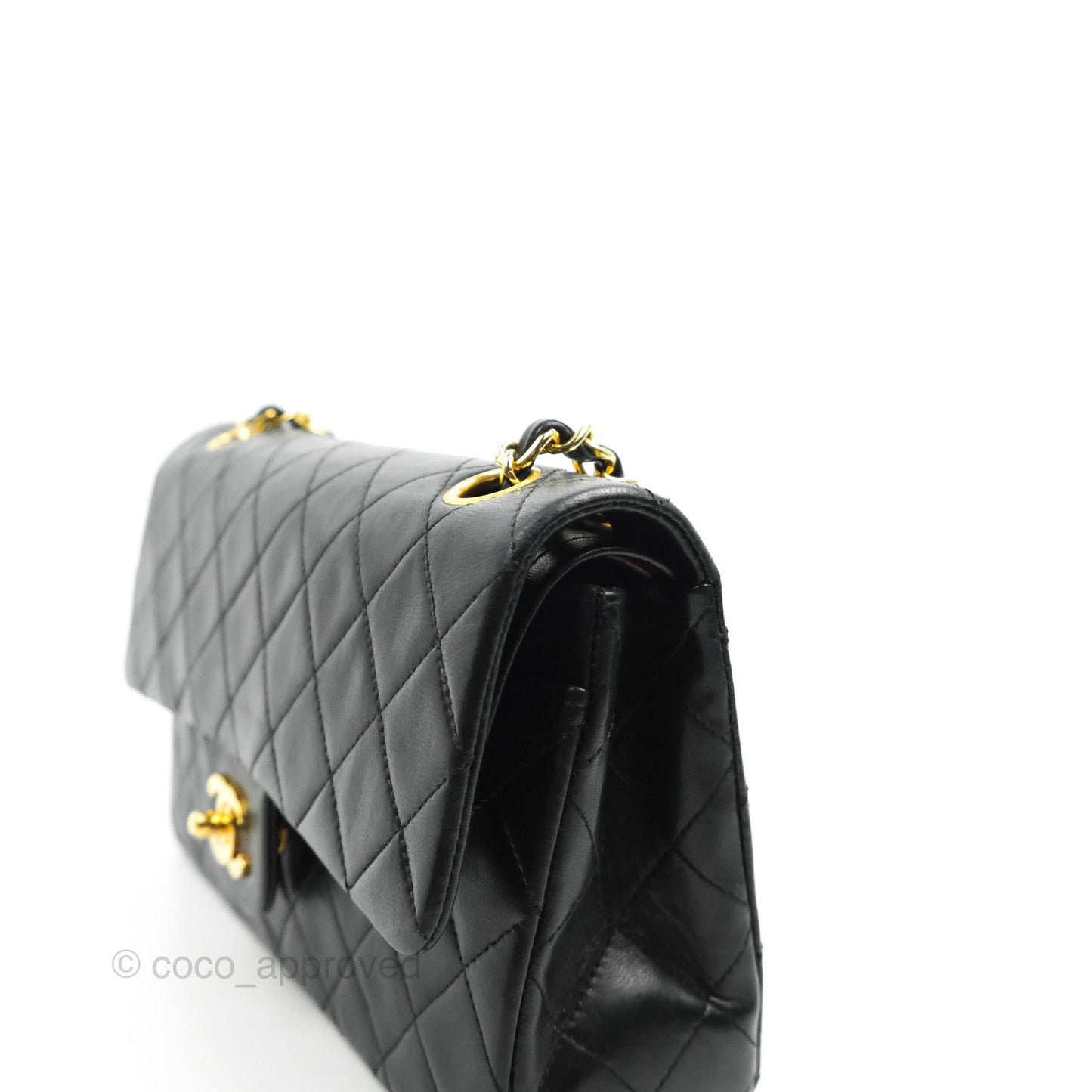 Chanel Classic Vintage Small S/M Flap Black Lambskin 24K Gold Hardware