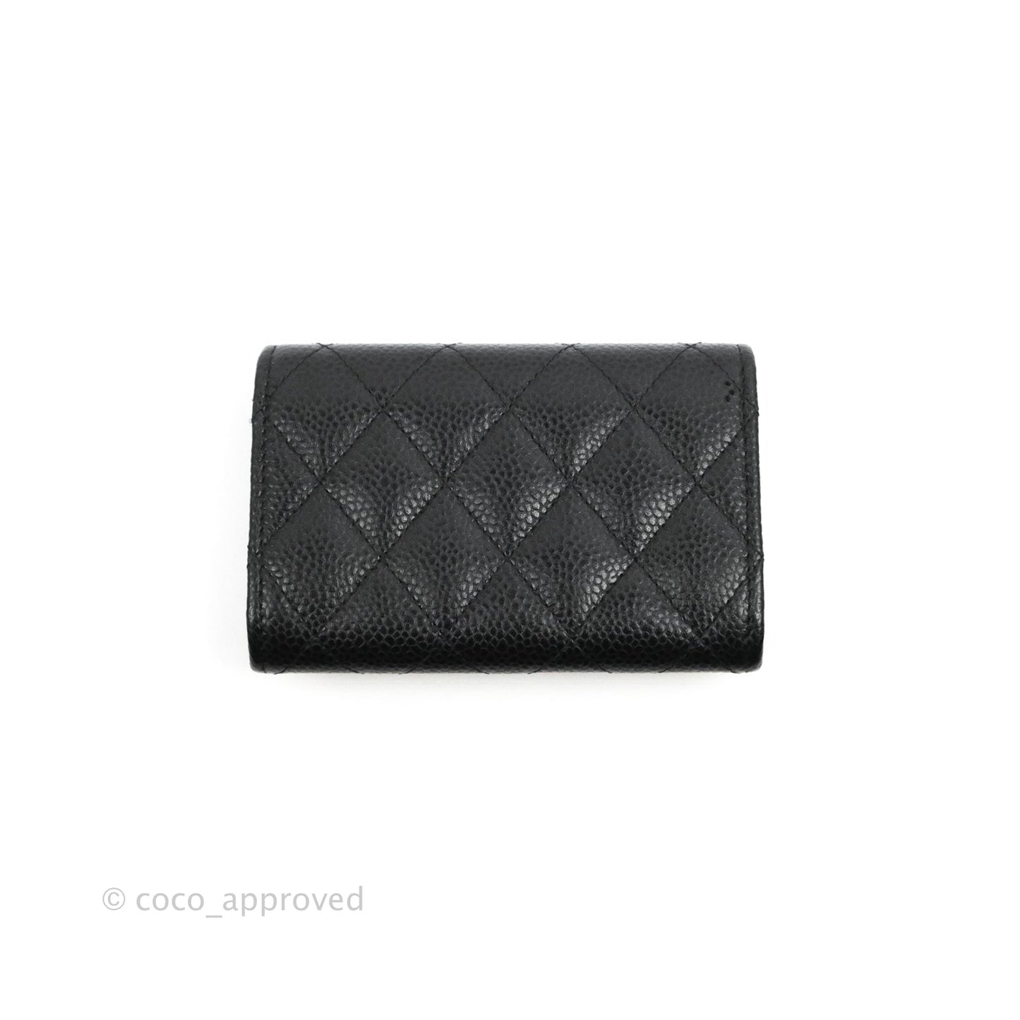 Chanel Quilted Flap Card Holder Black Caviar Gold Hardware