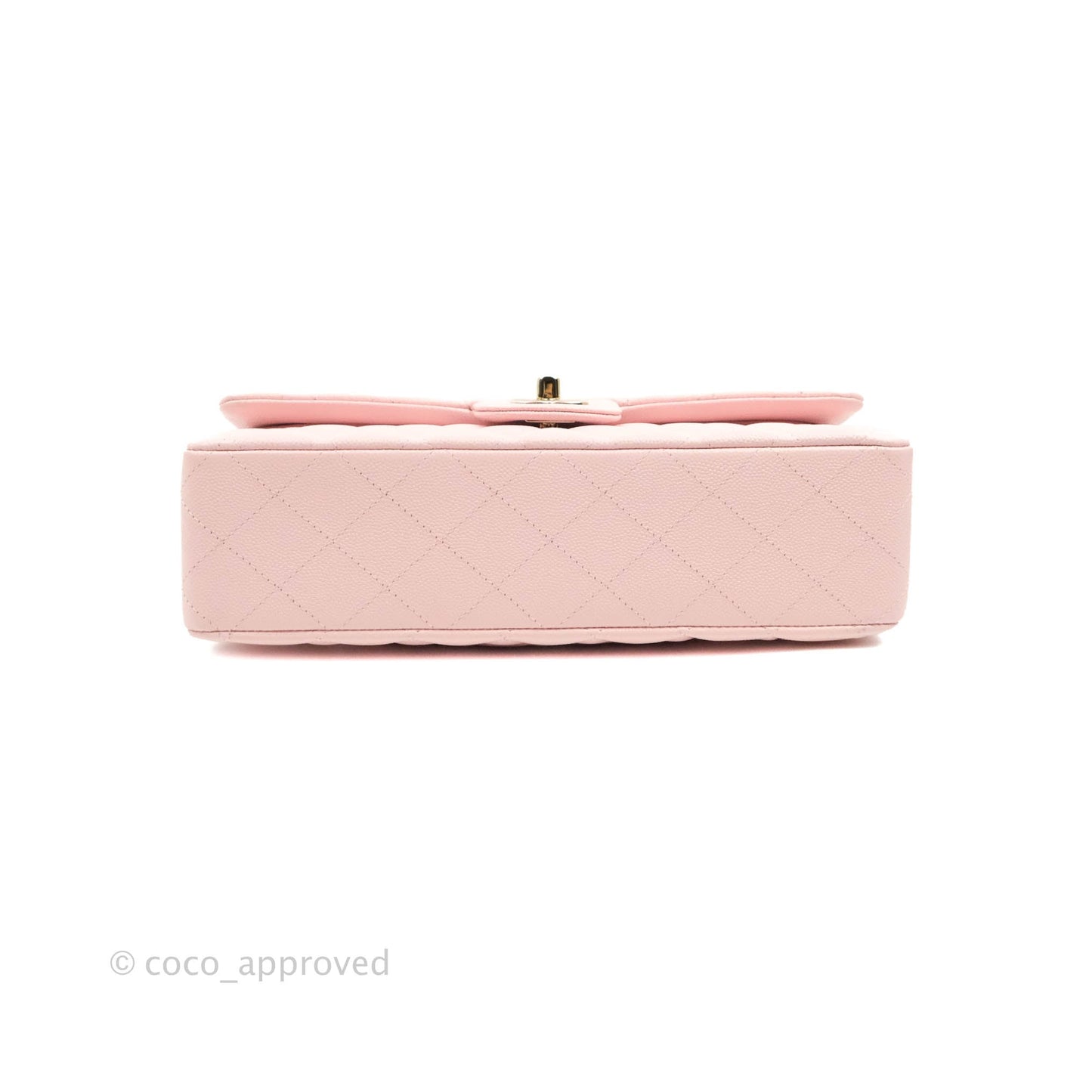Chanel Classic M/L Medium Flap Quilted Pink Caviar Gold Hardware 22S