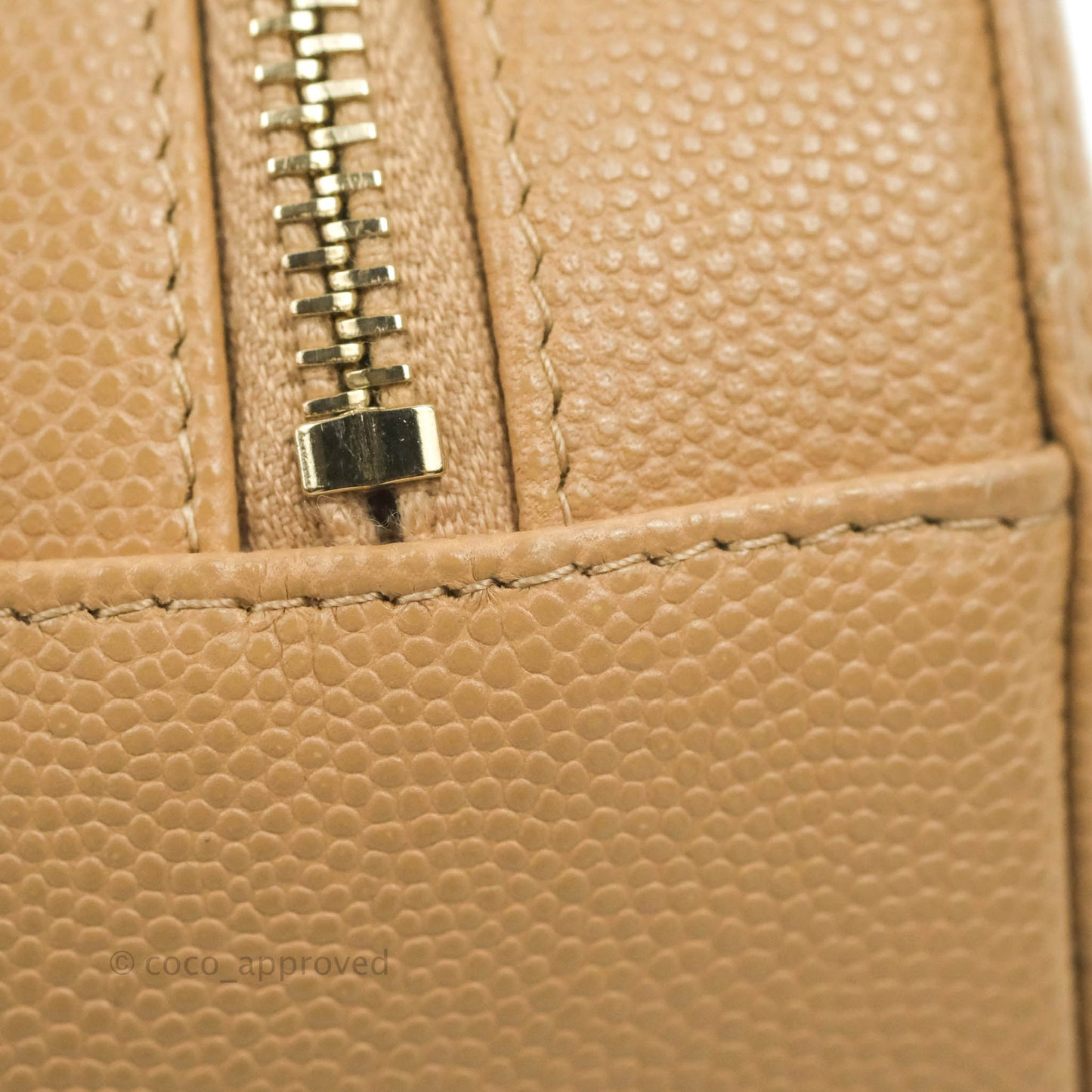 Chanel Round Circle Bag Dark Beige Caviar Light Gold Hardware