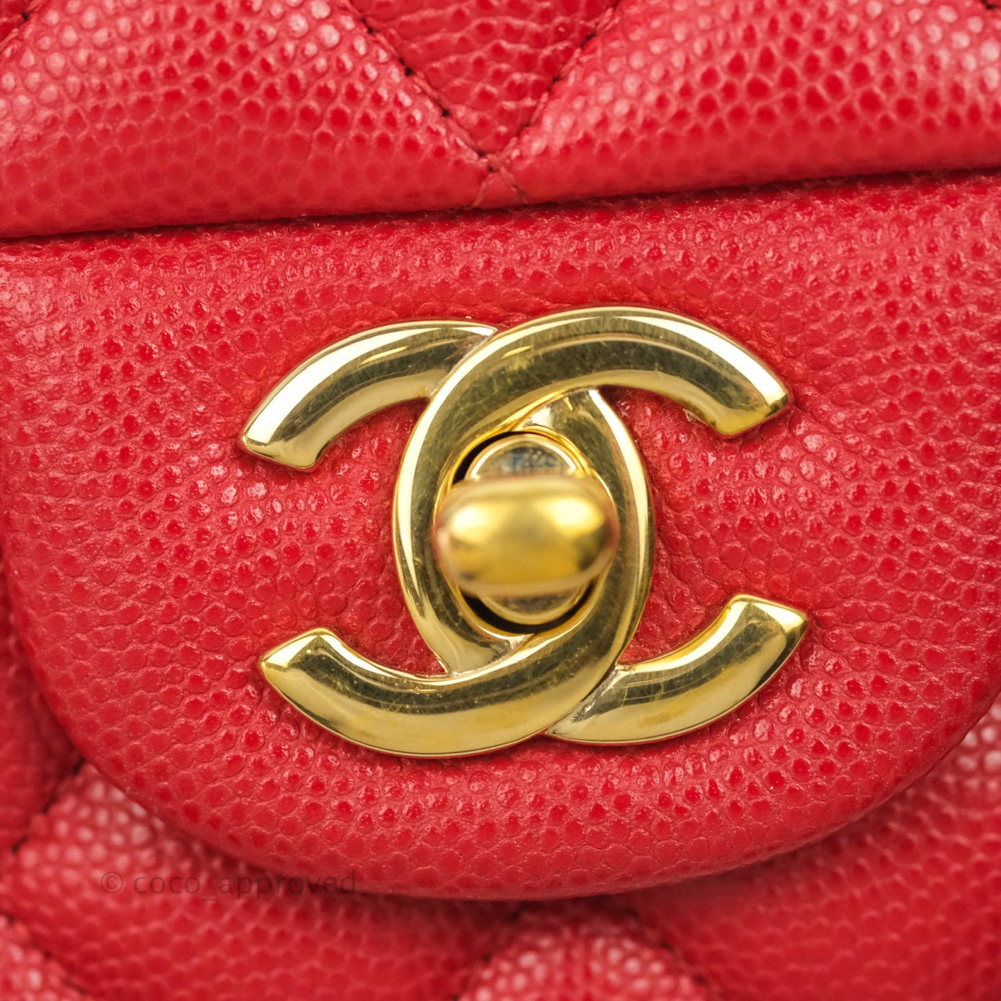 Chanel Classic Small S/M Flap Red Caviar Gold Hardware
