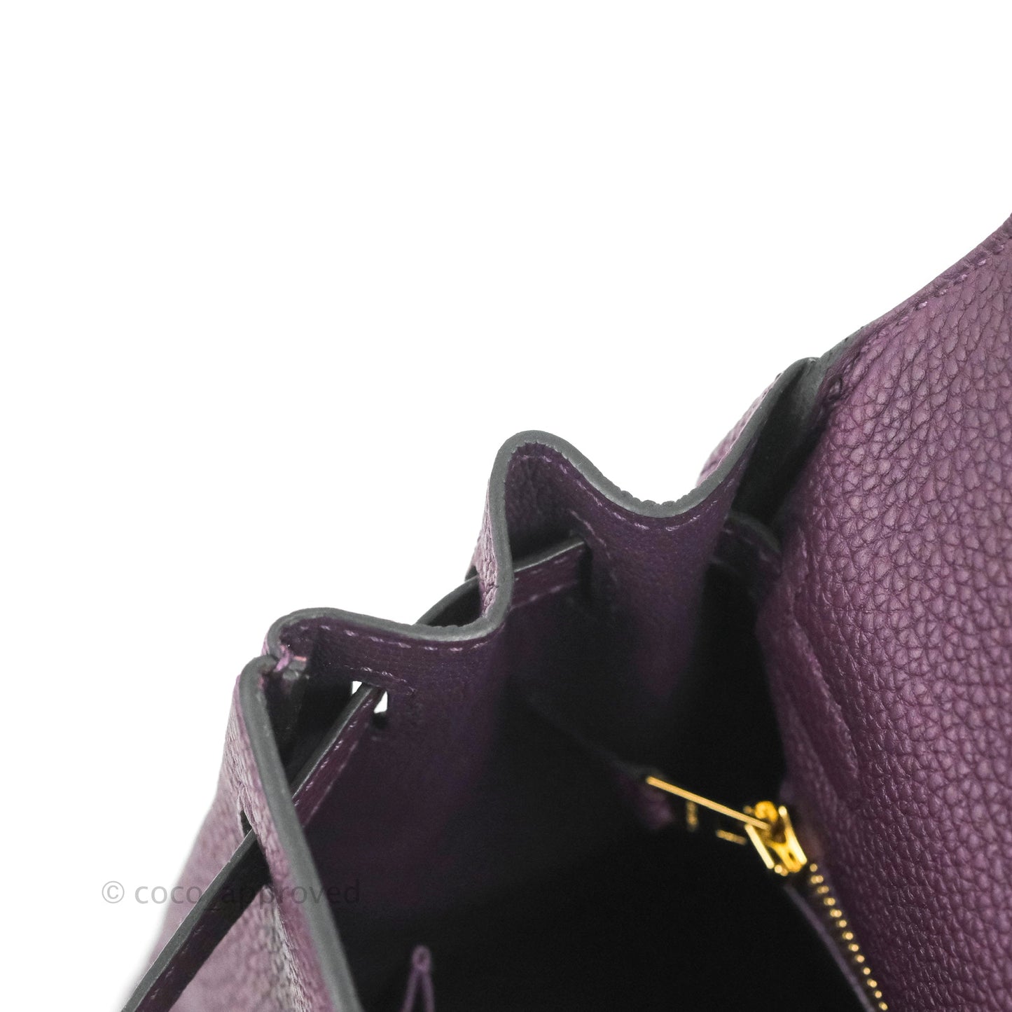 Hermès Retourne Kelly 25 Cassis Gold Hardware