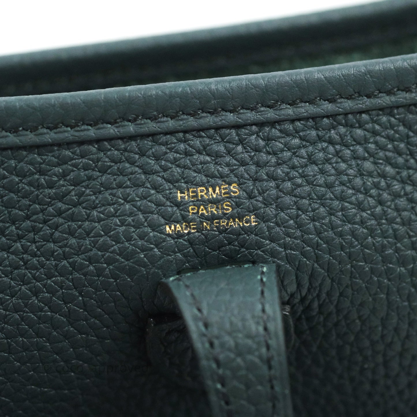 Hermès Mini Evelyne 16 Vert Rousseau/ Vert Cypress Clemence Gold Hardware