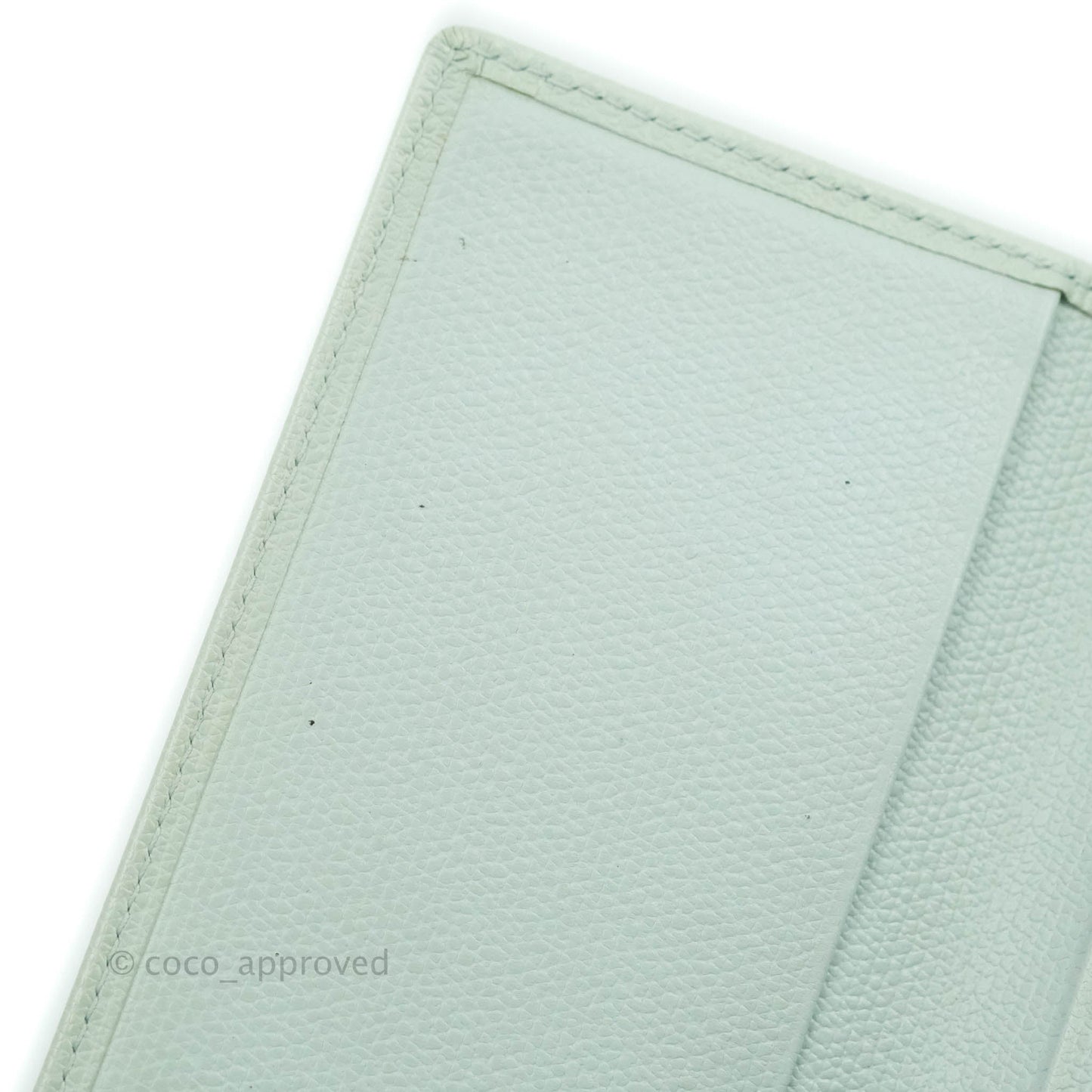 Chanel Card Holder Tiffany Blue Grained Leather