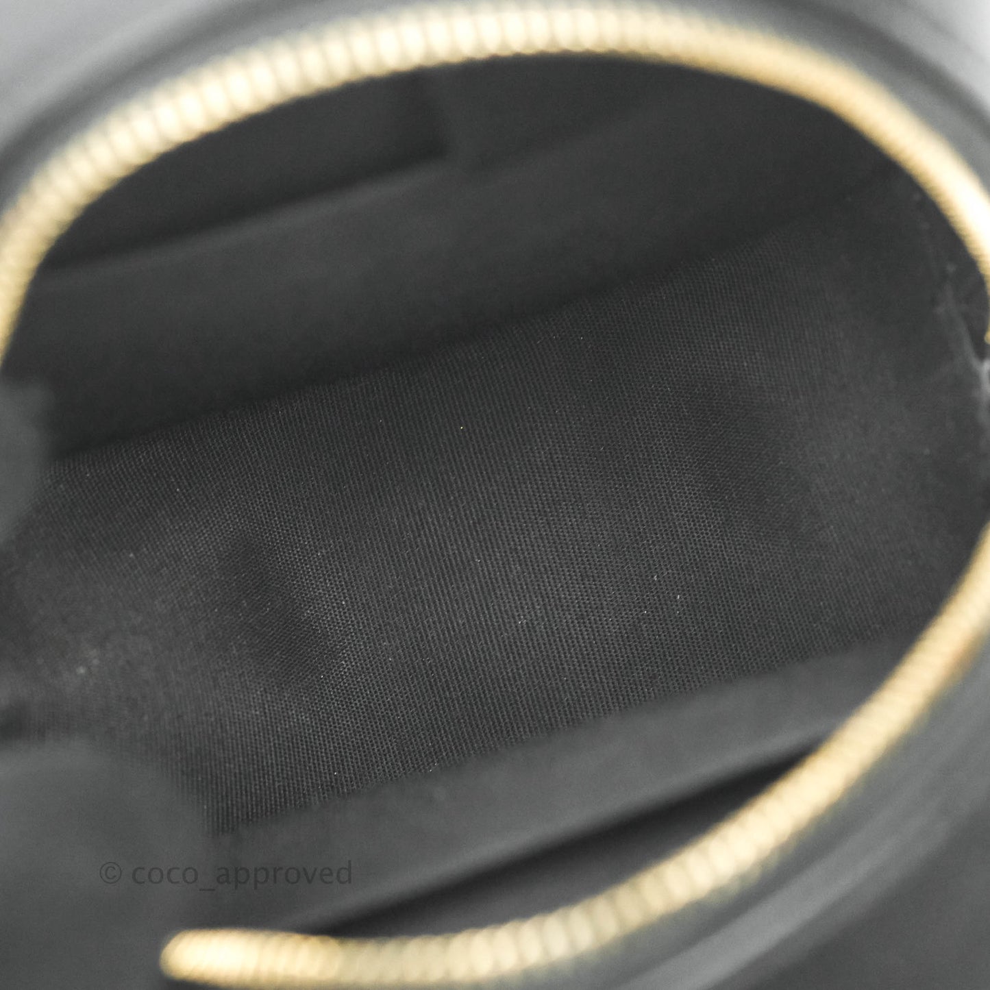 Chanel Quilted Filigree Chain Around Circle Bag Black Lambskin Aged Gold Hardware
