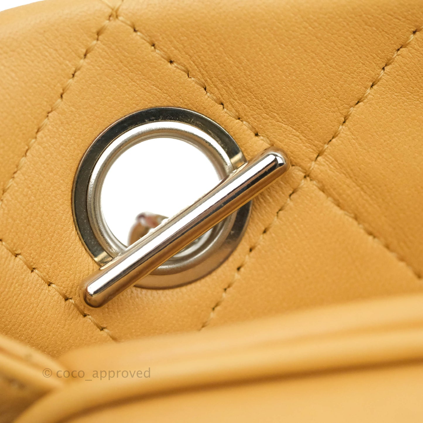 Chanel Quilted Bowling Bag Beige Lambskin Silver Hardware