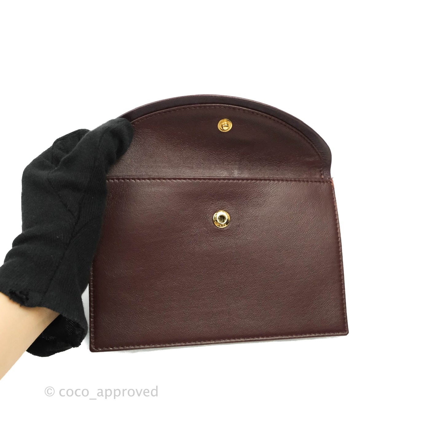 Chanel CC Signature Flap Bag Diagonal Burgundy Calfskin Aged Gold Hardware