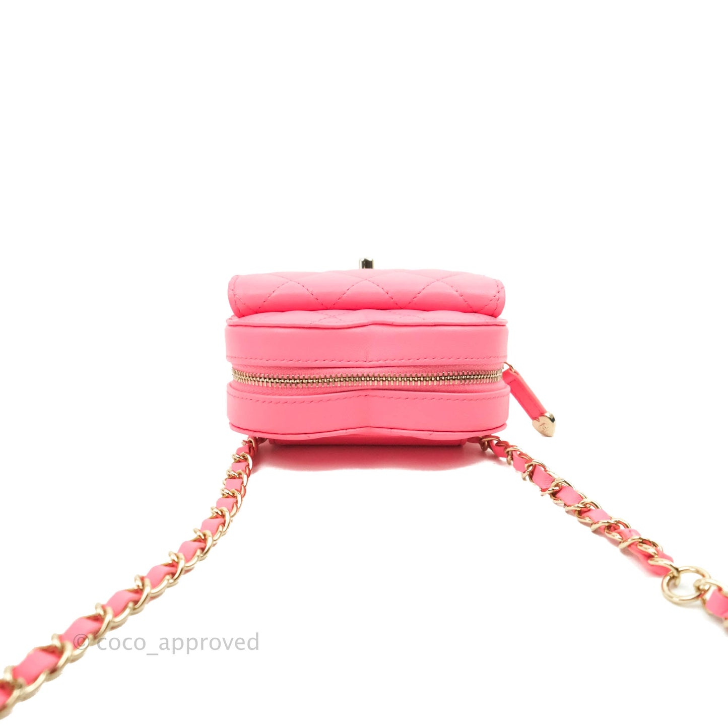 Chanel Mini Heart Belt Bag Pink Lambskin Gold Hardware 22S