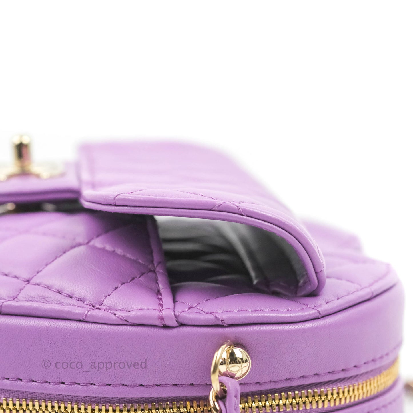 Chanel Large Heart Bag Purple Lambskin Gold Hardware 22S