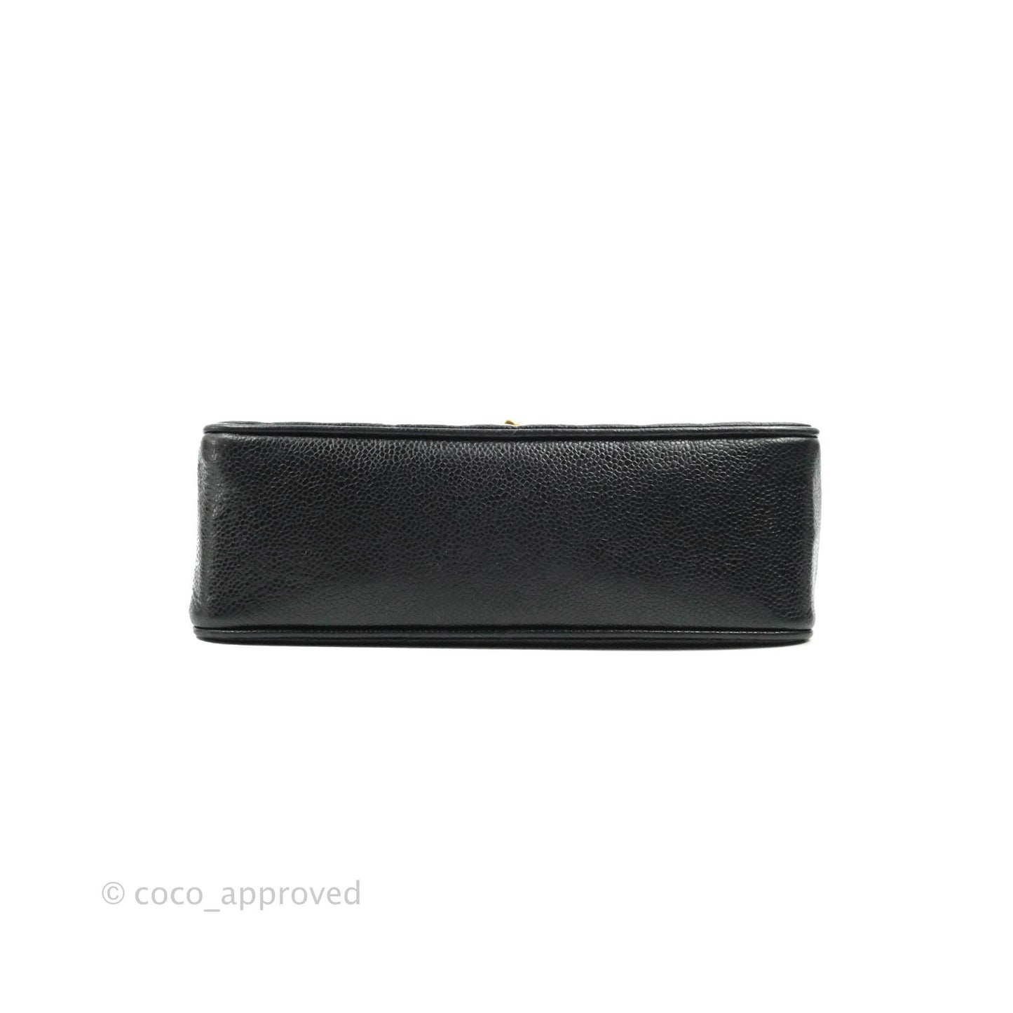 Chanel Vintage Chevron Envelope Flap Bag Black Caviar 24K Gold Hardware