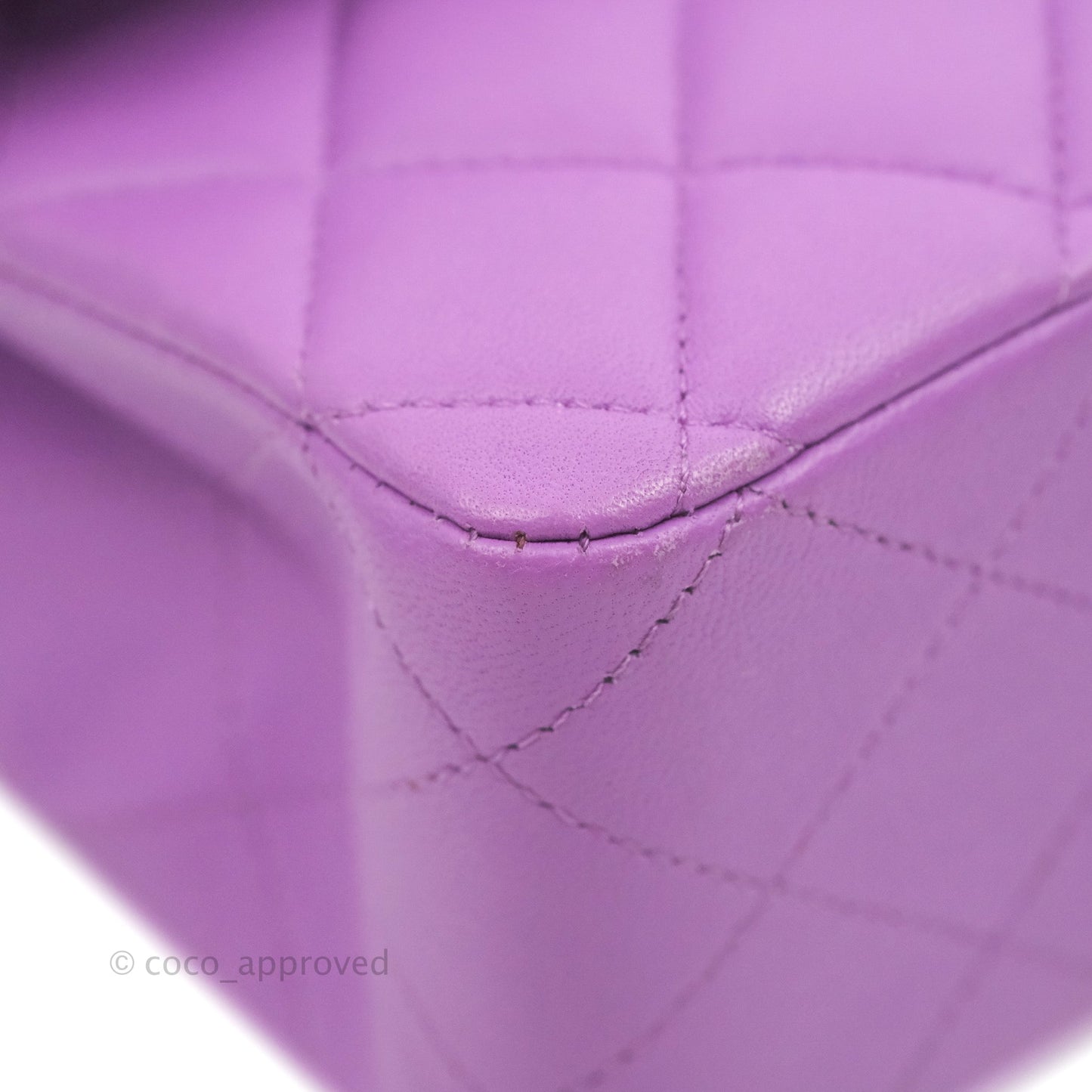Chanel Classic M/L Medium Flap Quilted Purple Lambskin Silver Hardware 20C