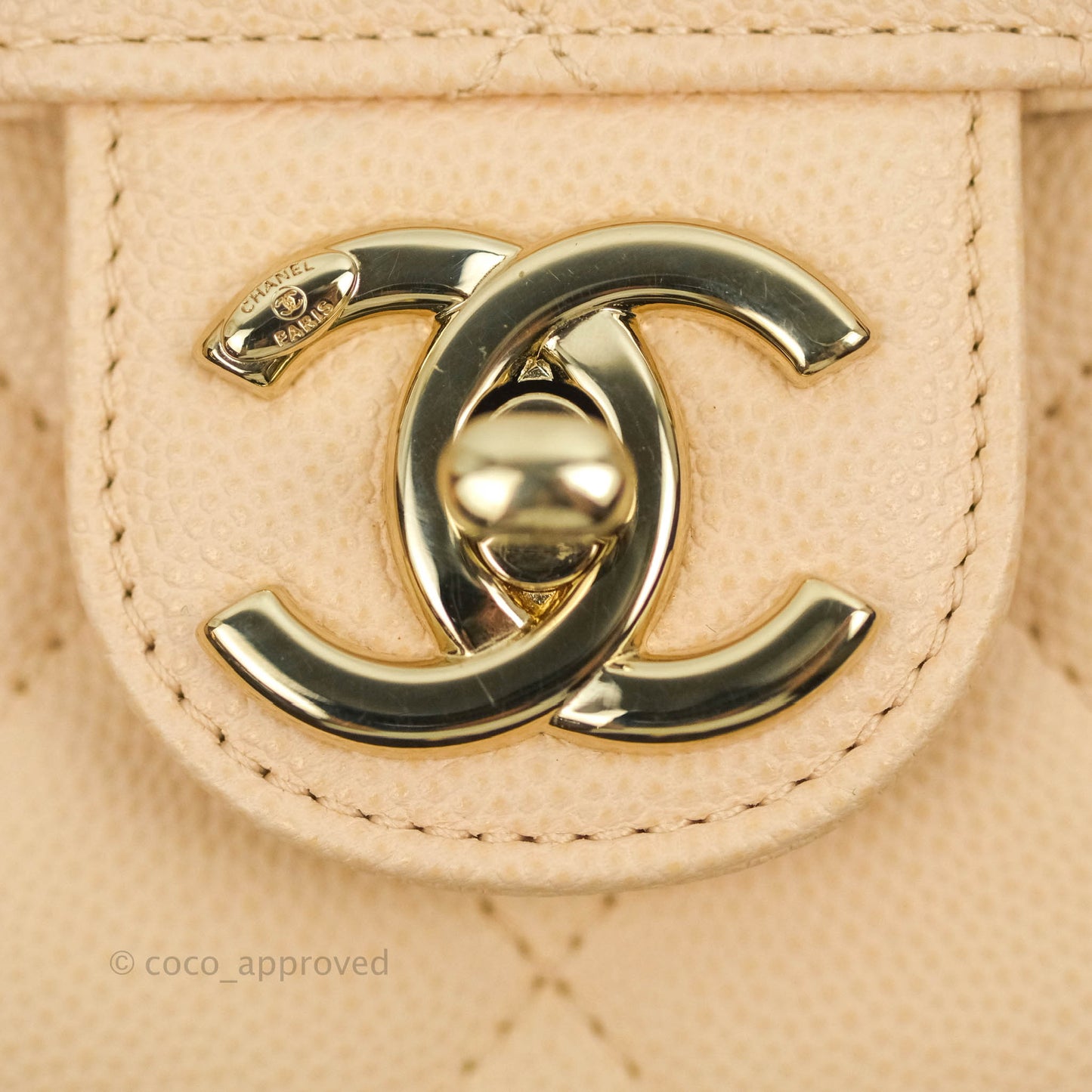 Chanel Quilted Small Like The Wallet Flap Light Beige Caviar Light Gold Hardware 22C