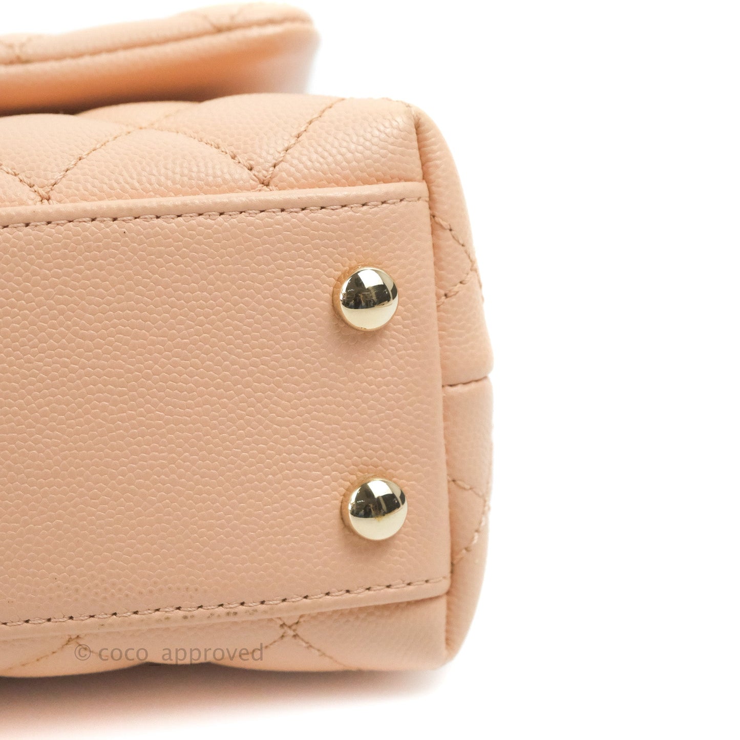Chanel Mini Coco Handle Quilted Light Pink Caviar Gold Hardware