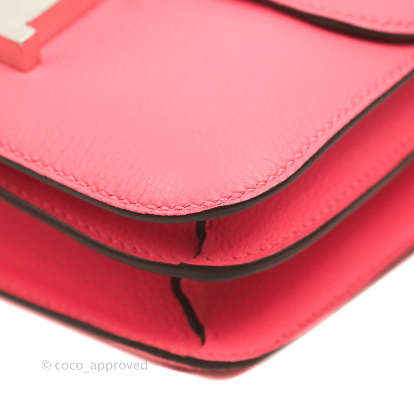 Hermès Constance Mini 18cm Rose Azalee Evercolor Palladium Hardware