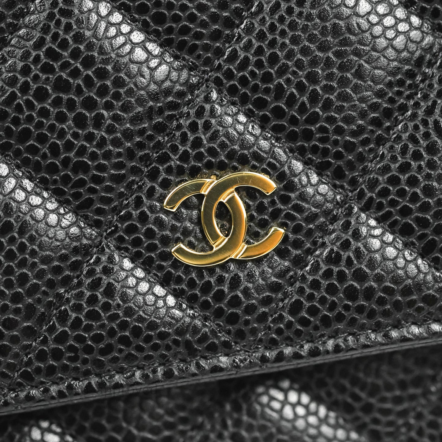 Chanel Quilted Classic WOC Black Caviar Gold Hardware