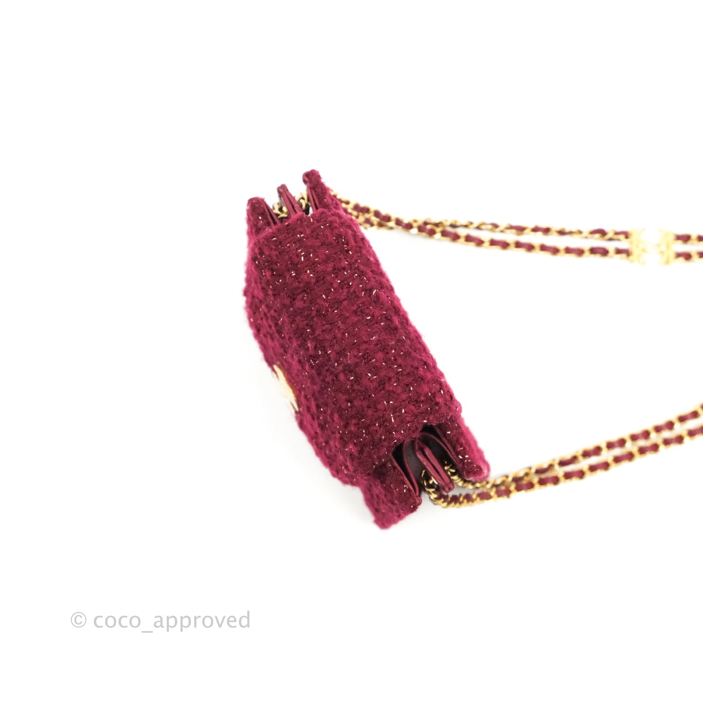 Chanel Clutch With Chain Red Tweed