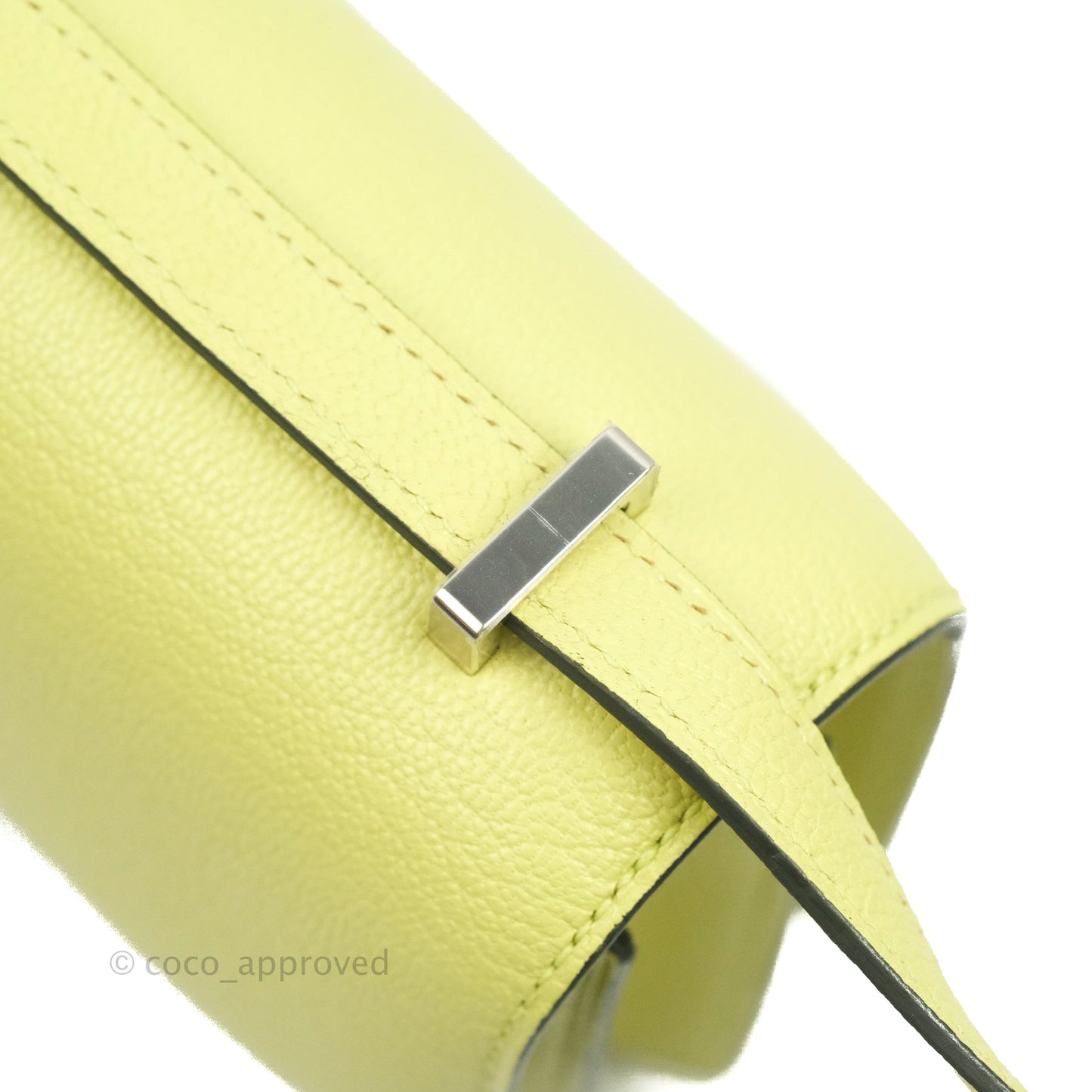 Hermès Constance Mini 18cm R9 Jaune Bourgeon Chevre Mysore Palladium Hardware