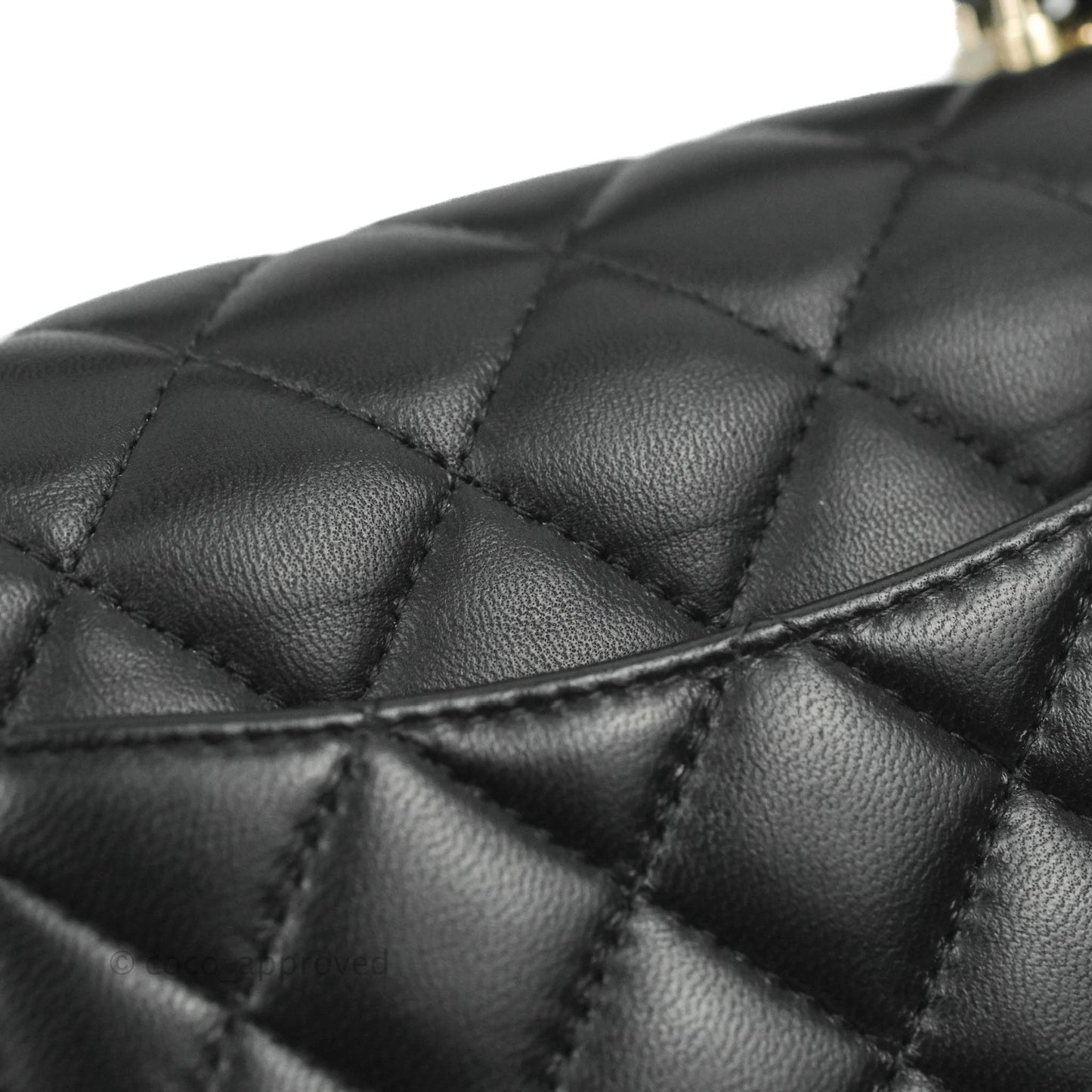 Chanel Top Handle Mini Rectangular Flap Bag Black Lambskin Gold Hardware