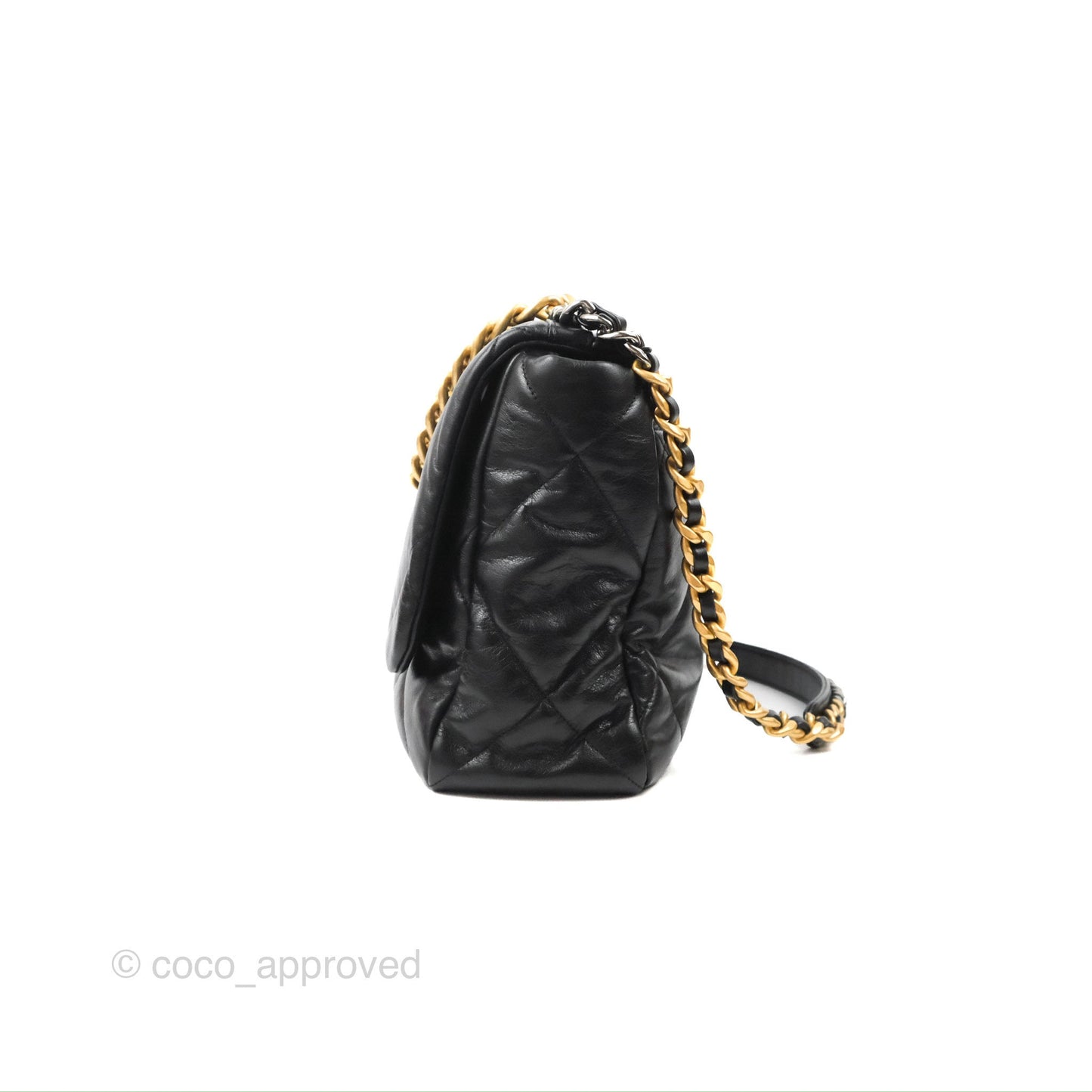 Chanel 19 Maxi Flap Bag Black Goatskin Mixed Hardware