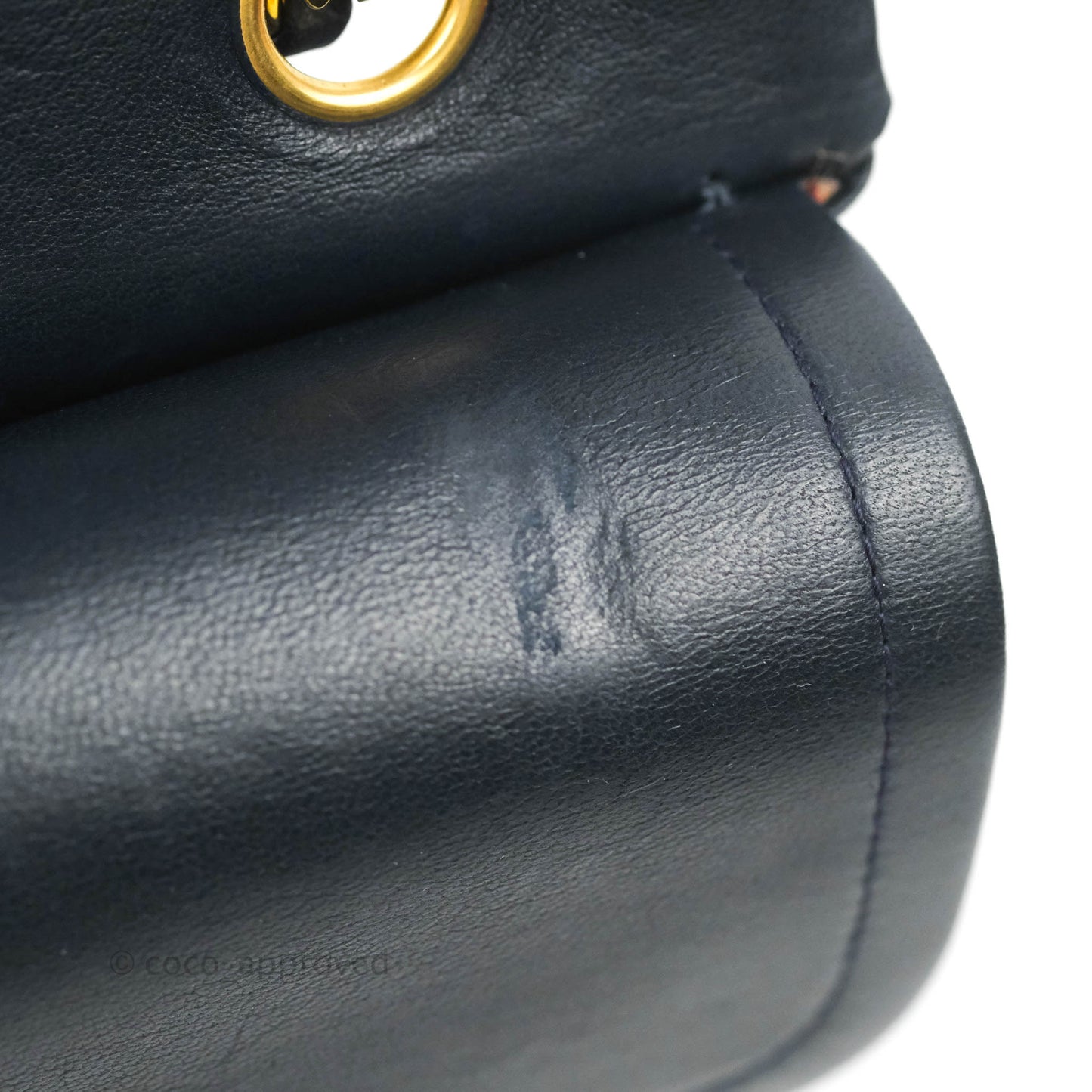 Chanel Classic Vintage Medium M/L Flap Navy Lambskin 24K Gold Hardware