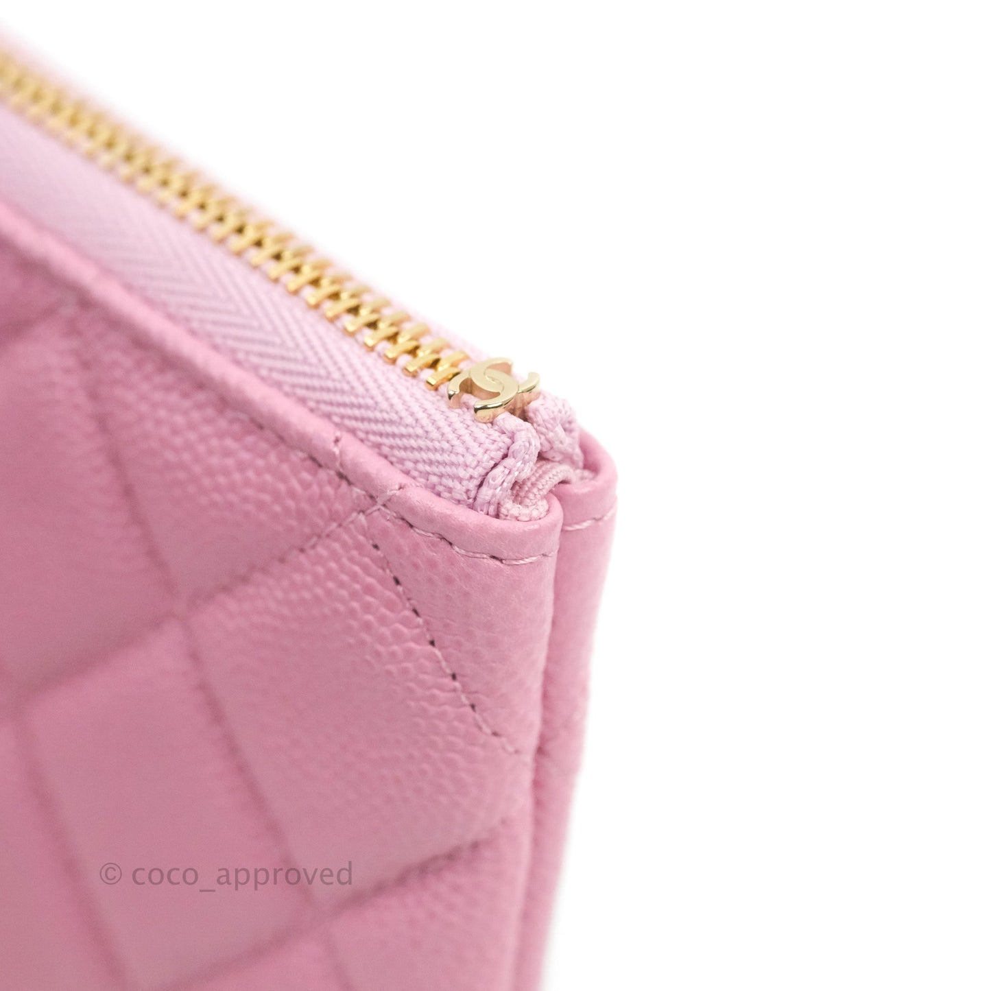 Chanel Quilted Mini O Case Light Pink Caviar Gold Hardware