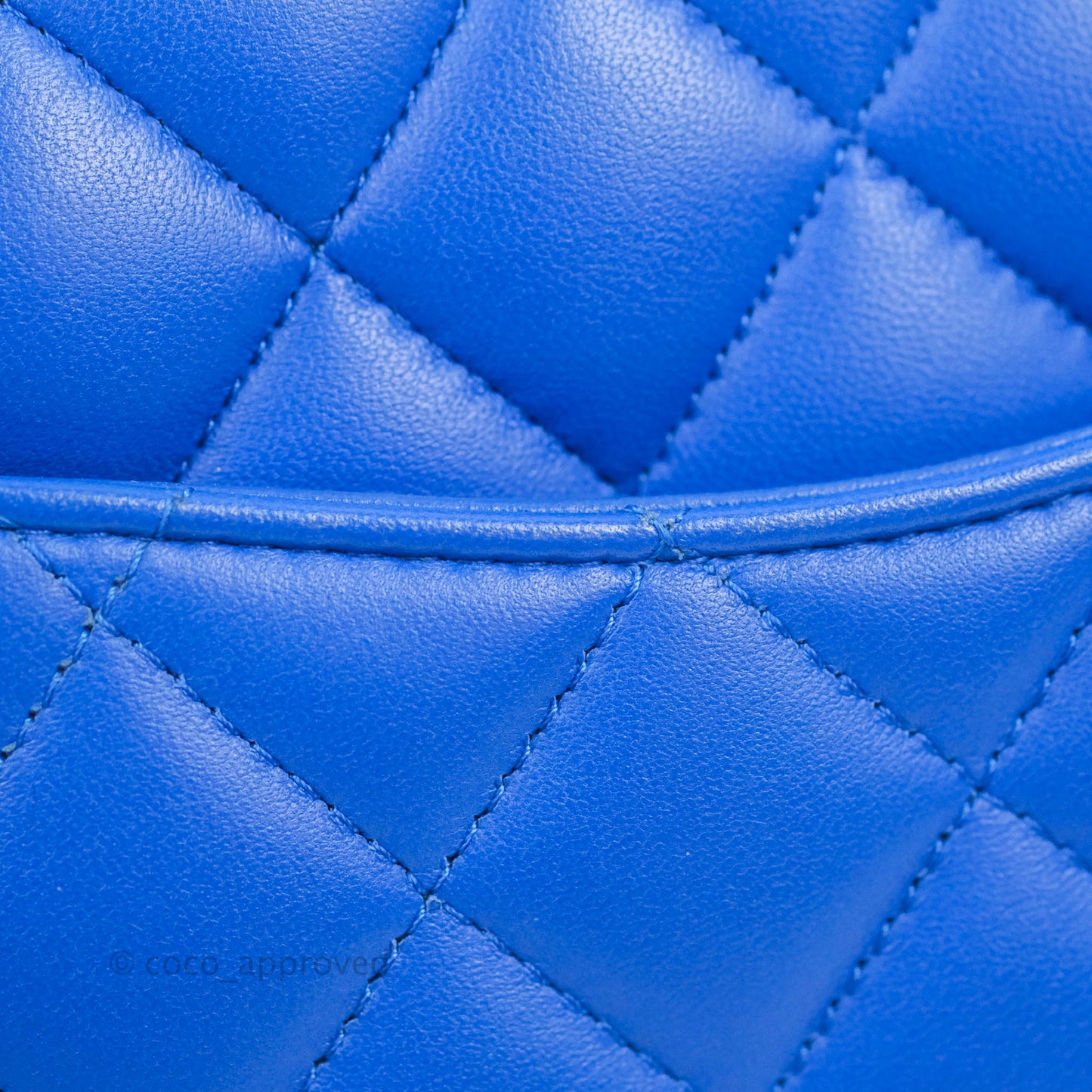 Chanel Mini Square Blue Lambskin Gold Hardware