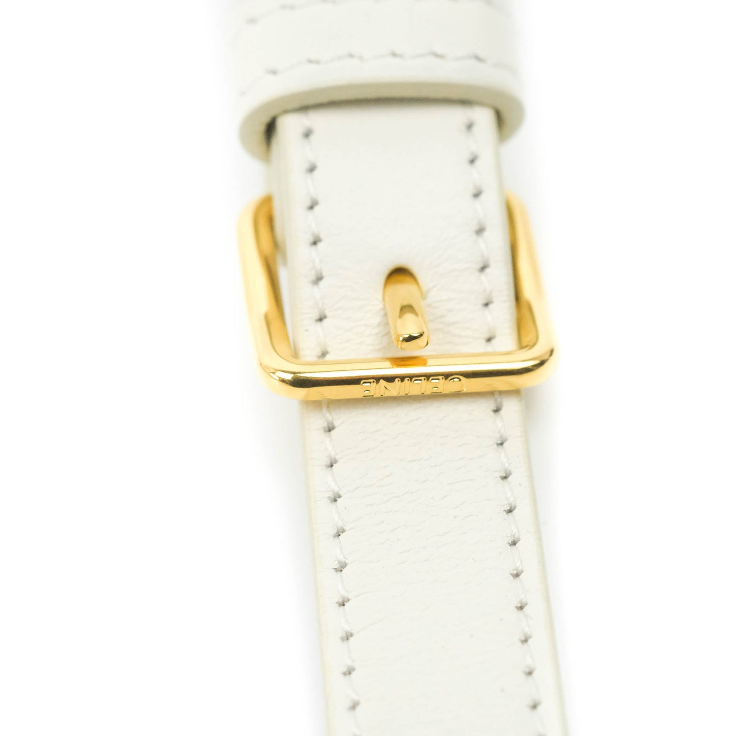 Celine Folco Cuir Triomphe White Smooth Calfskin