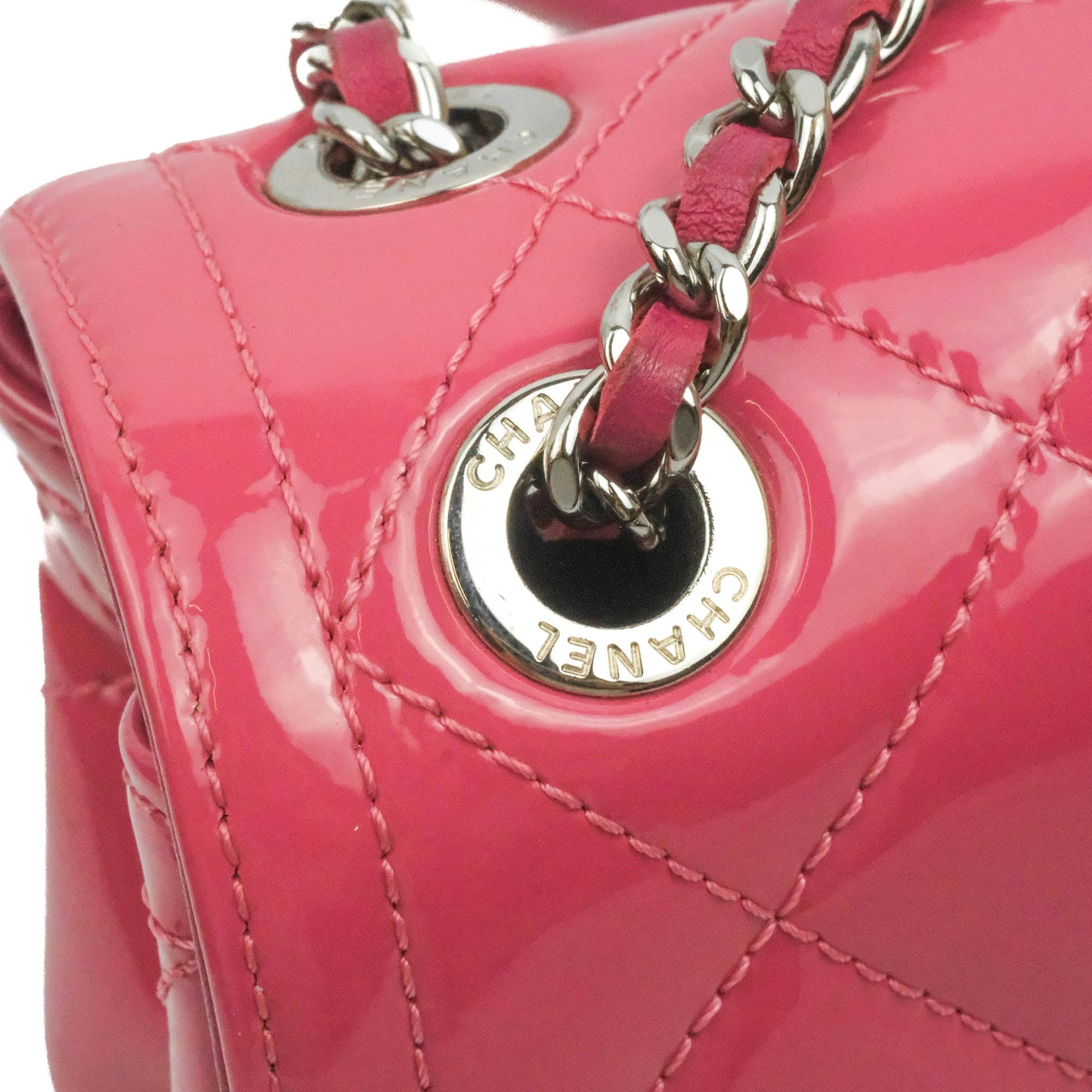 Chanel Coco Shine Small Flap Quilted Patent Calfskin Pink Silver Hardware