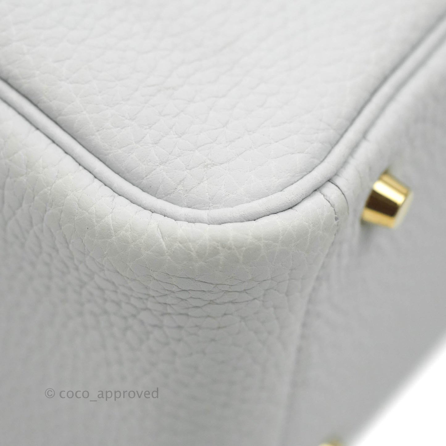 Hermès Mini Lindy 20 Blue Pale Clemence Gold Hardware