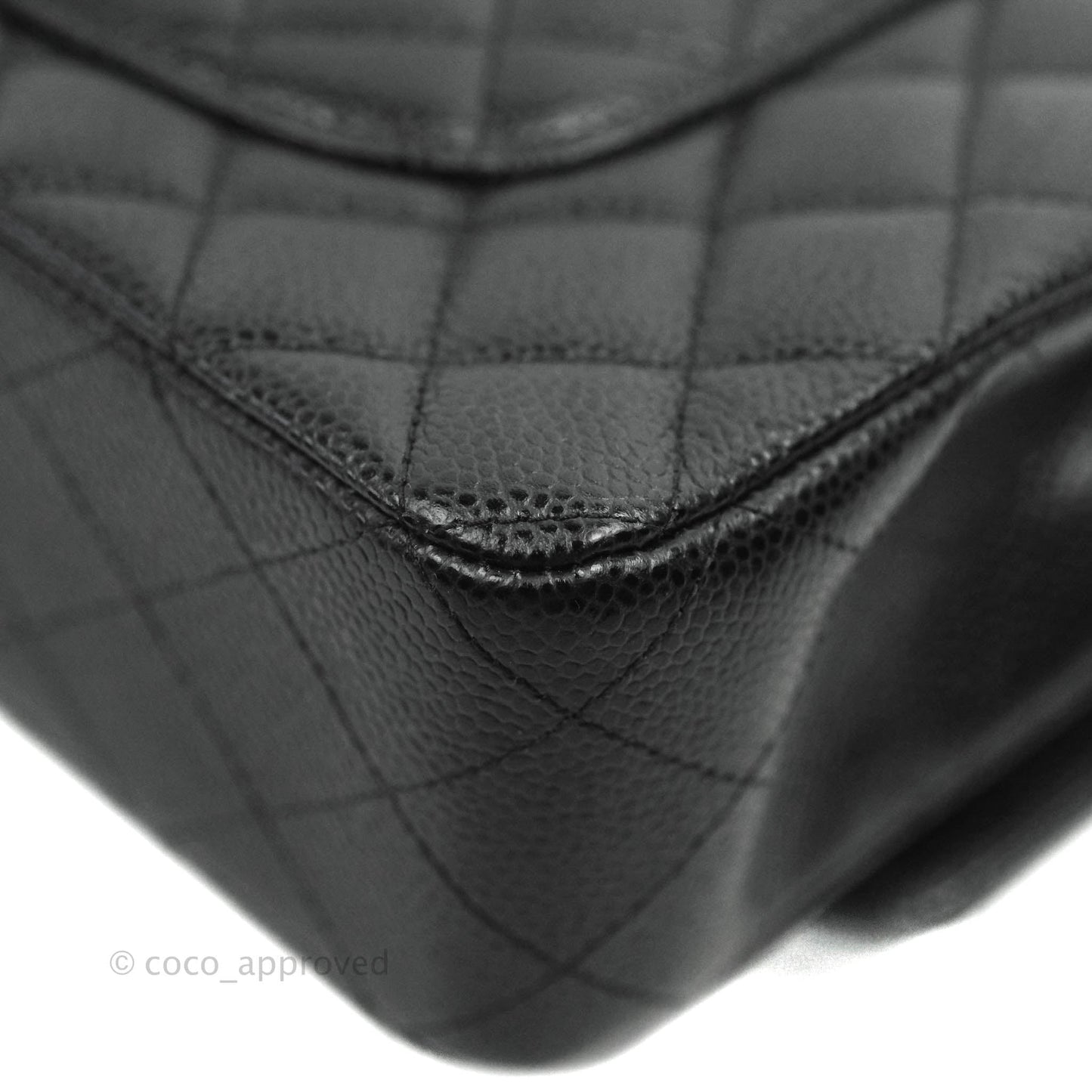 Chanel Classic Double Flap M/L Black Caviar Silver Hardware