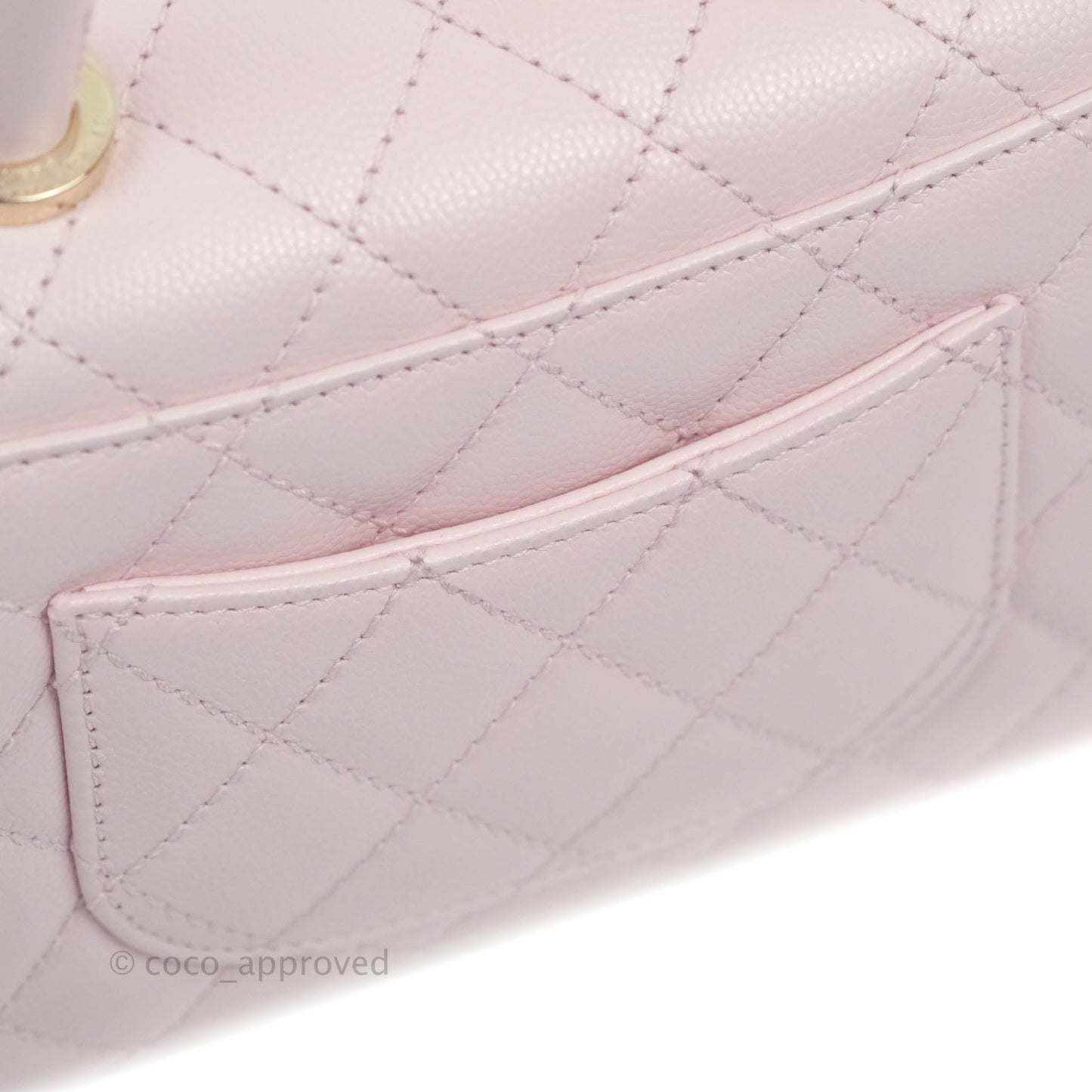 Chanel Mini Coco Handle Quilted Light Pink Caviar Gold Hardware