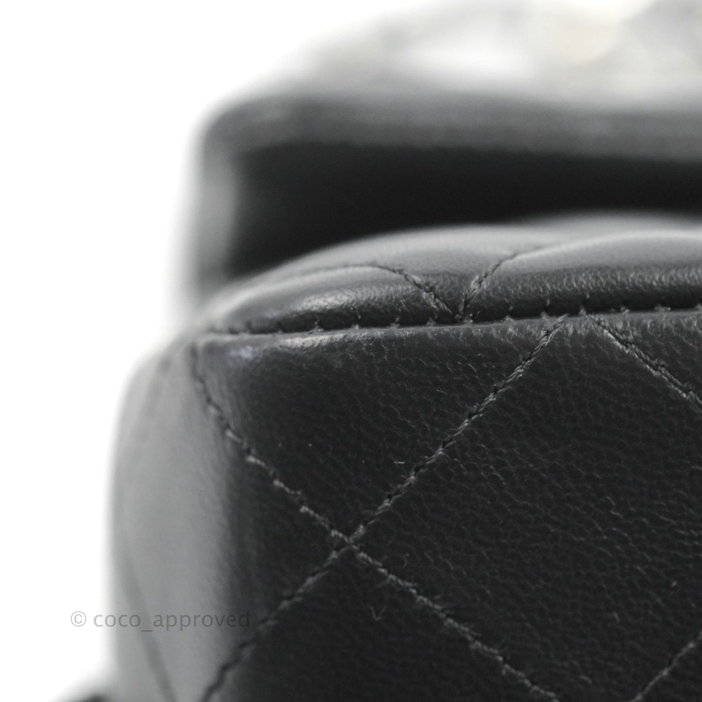 Chanel Quilted Mini Rectangular Flap Black Lambskin Silver Hardware