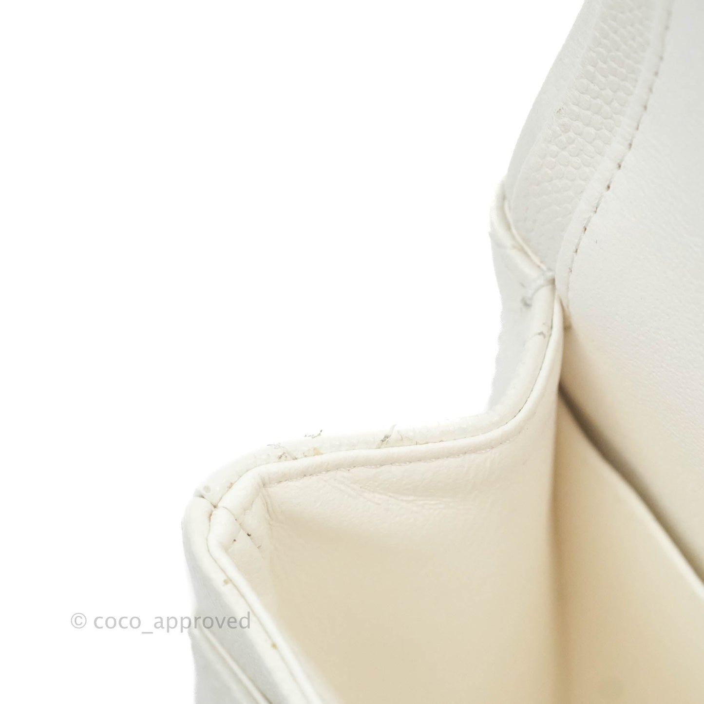 Chanel Small S/M Classic Quilted Flap White Caviar Gold Hardware