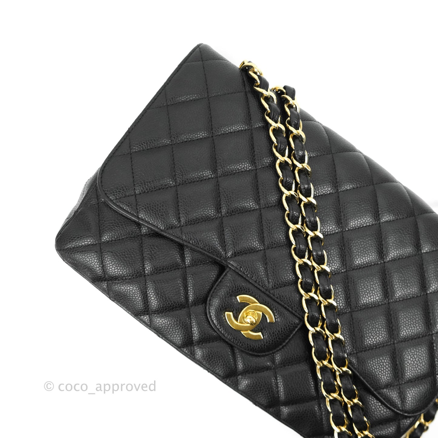 Chanel Jumbo Single Flap Black Caviar Gold Hardware⁣⁣