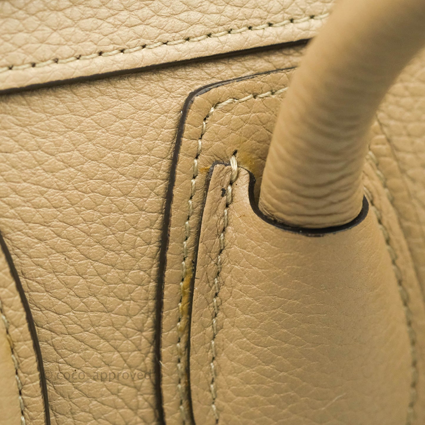 Celine Micro Luggage Handbag Dune Grained Calfskin
