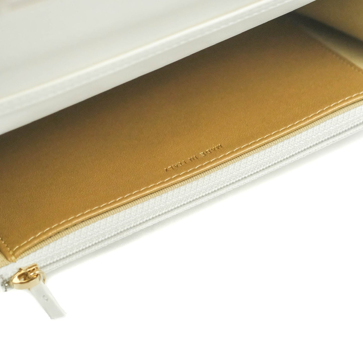 Chanel Quilted Pearl Crush Wallet on Chain WOC White Lambskin Aged Gold Hardware
