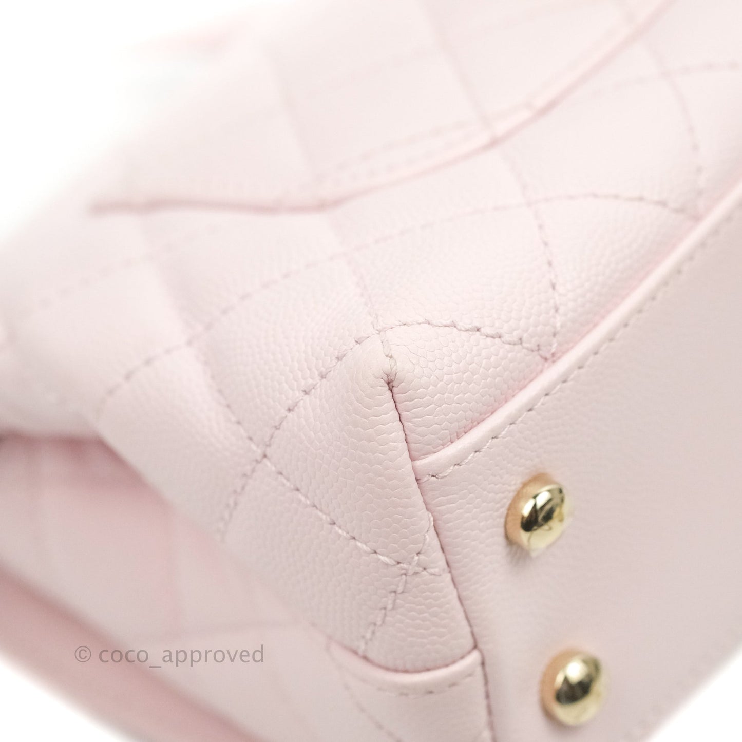 Chanel Mini Coco Handle Quilted Light Pink Caviar Gold Hardware